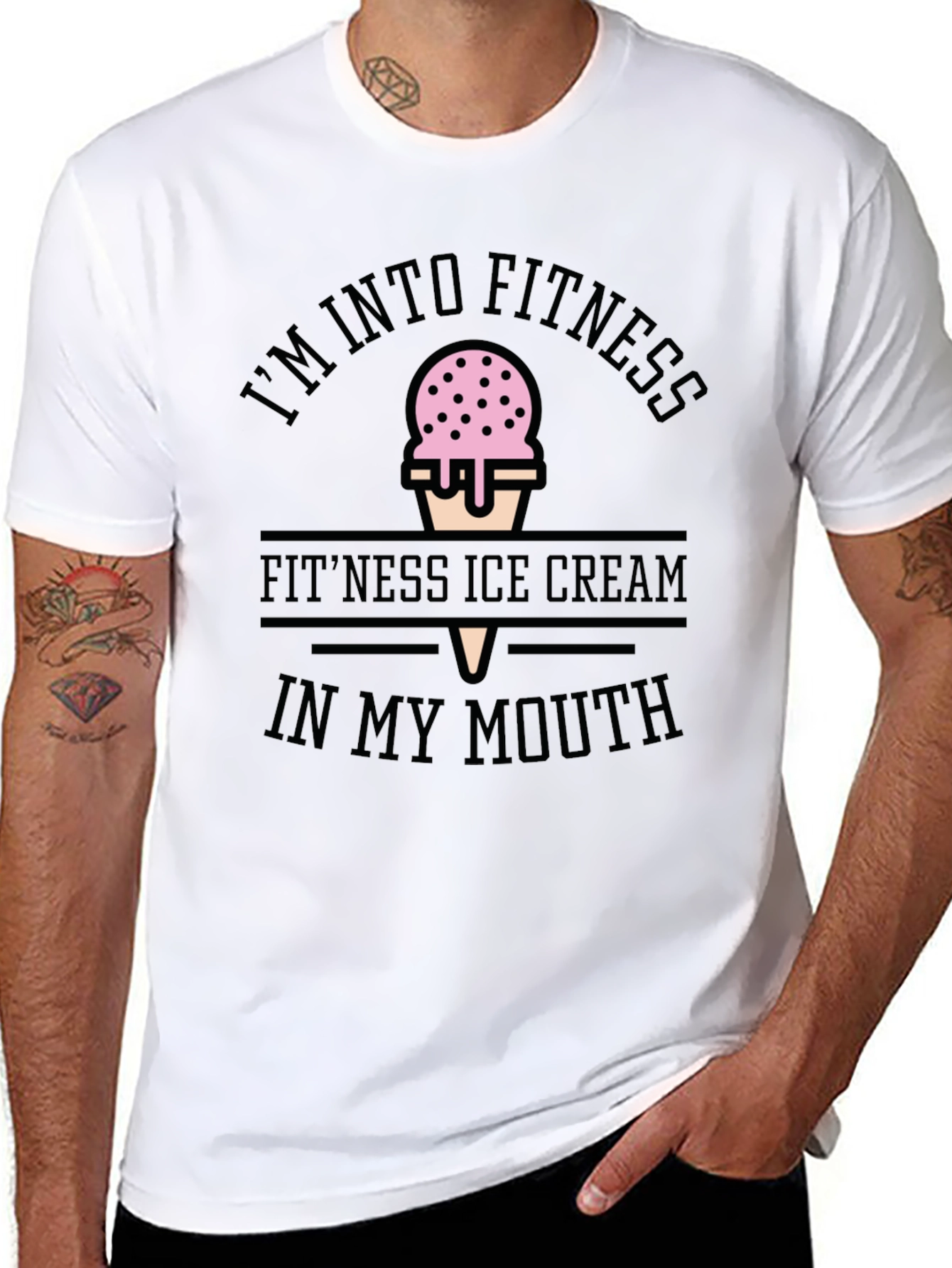 Fitness Ice Cream Black T-Shirt