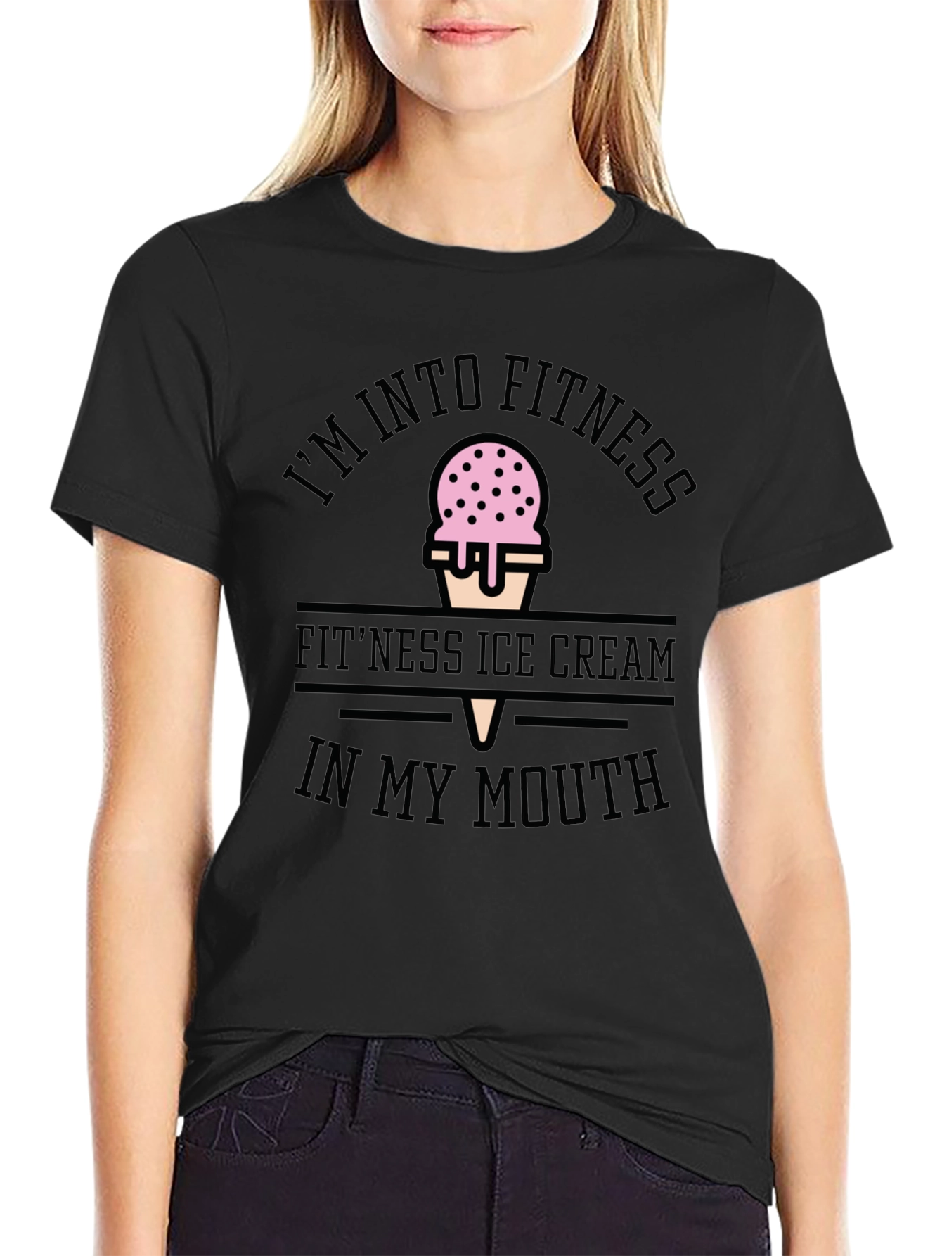 Fitness Ice Cream Black T-Shirt