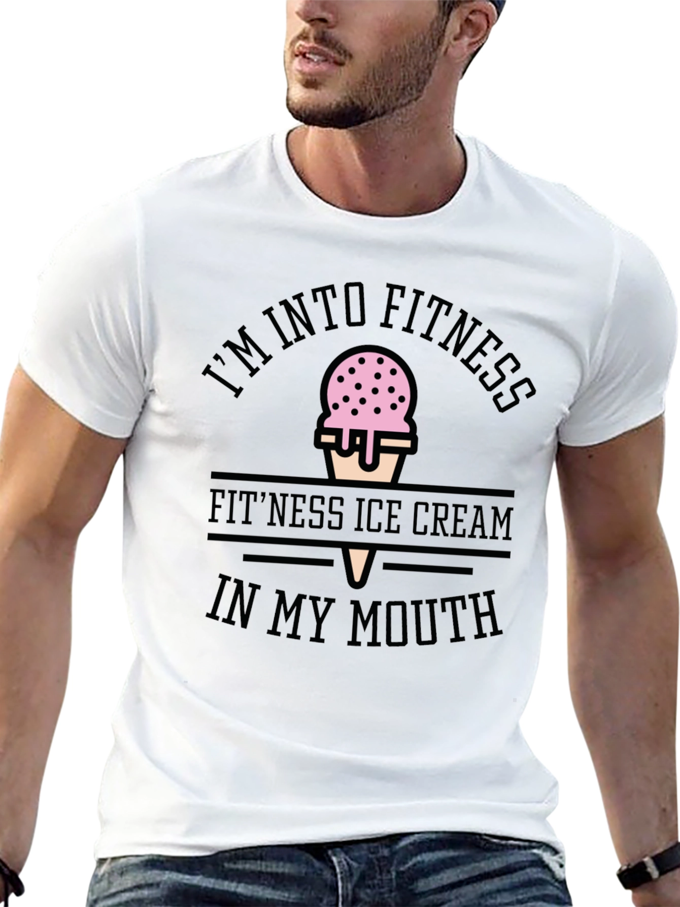 Fitness Ice Cream Black T-Shirt