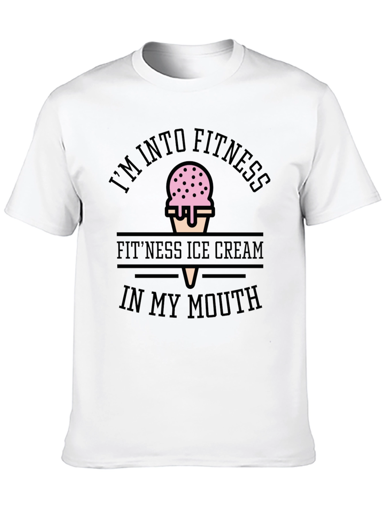 Fitness Ice Cream Black T-Shirt
