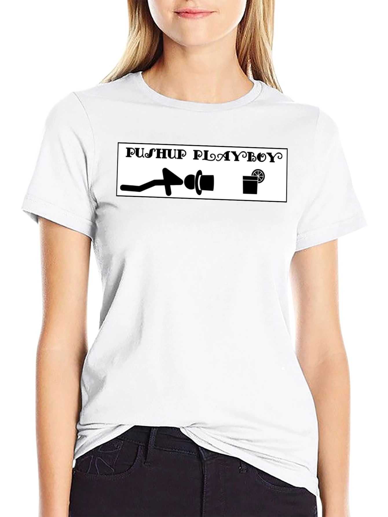 Pushup Playboy T-Shirt - Black Graphic Tee