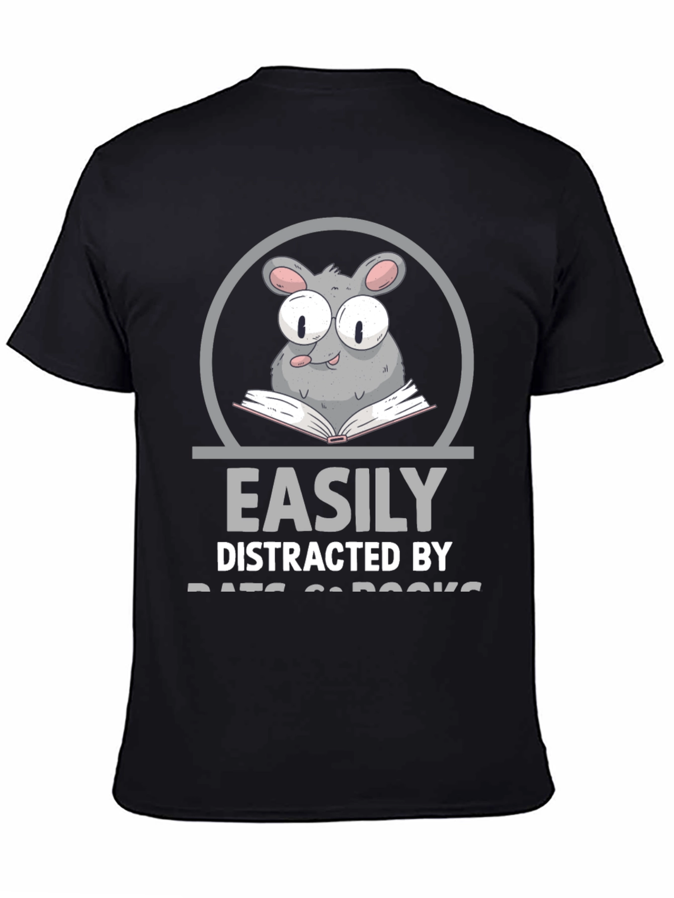 Easily Distracted By Rats and Books Graphic T-Shirt