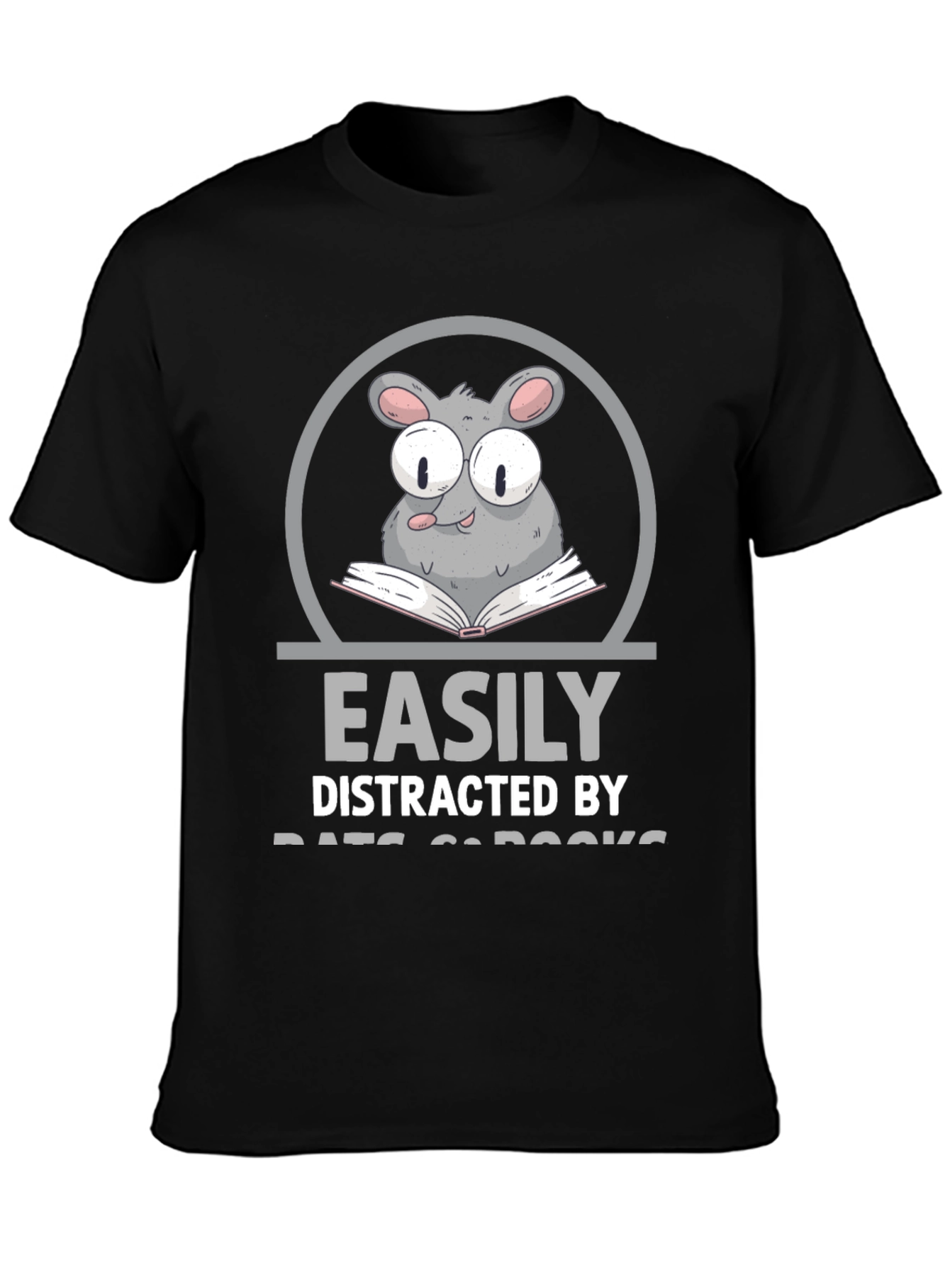 Easily Distracted By Rats and Books Graphic T-Shirt