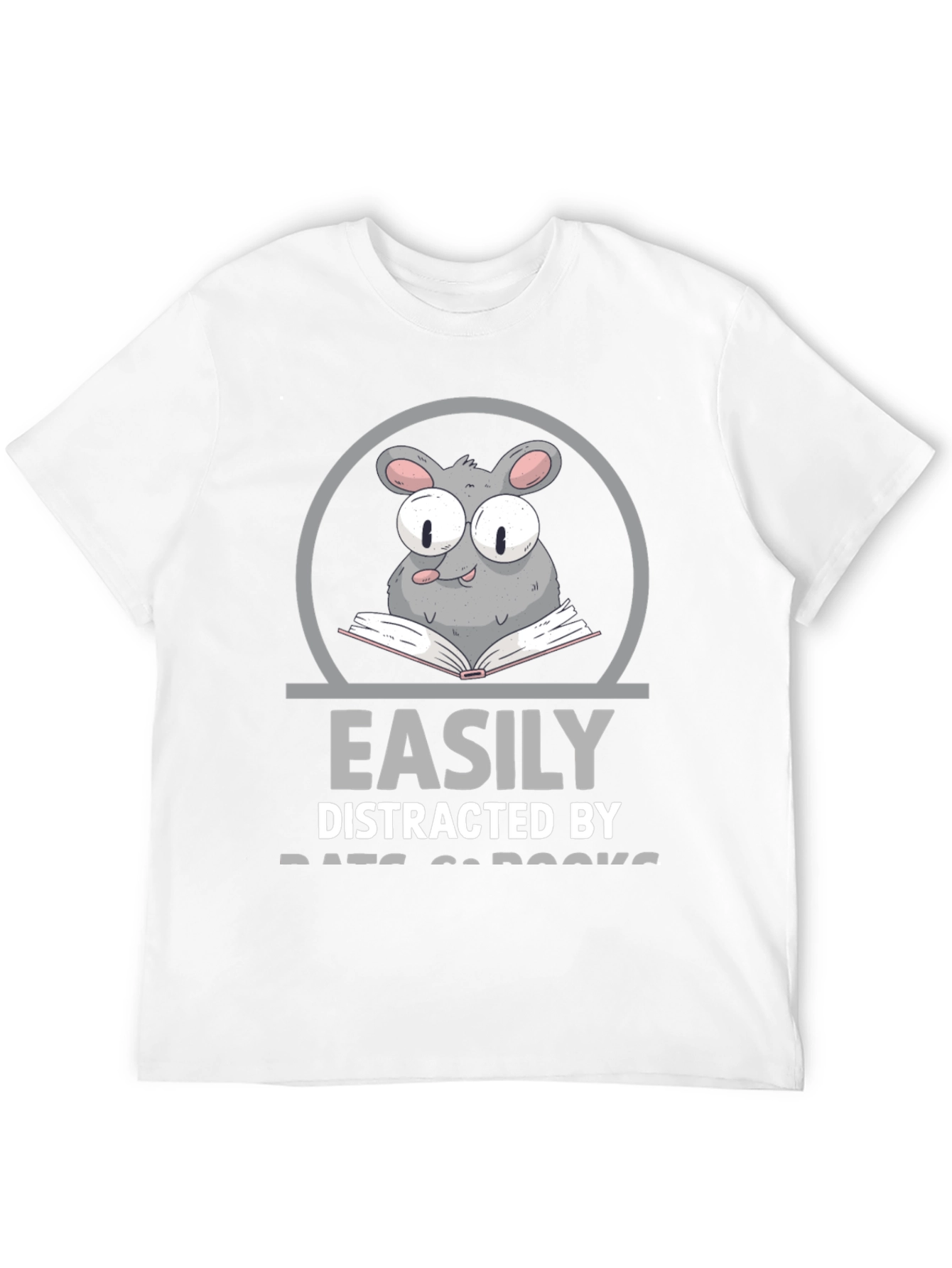 Easily Distracted By Rats and Books Graphic T-Shirt