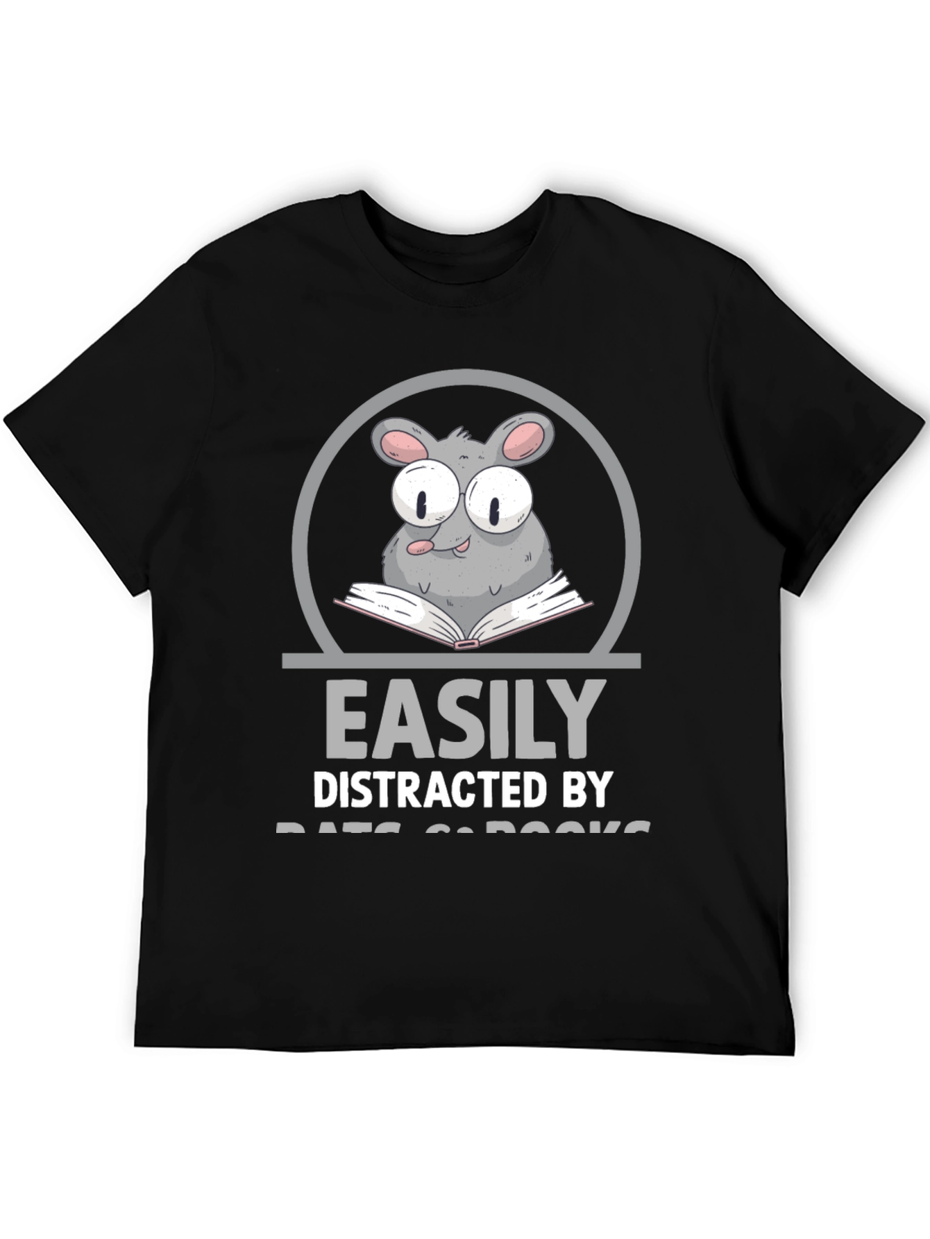 Easily Distracted By Rats and Books Graphic T-Shirt