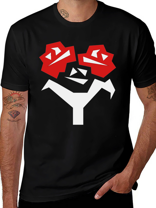 Abstract Face Graphic T-Shirt - Bold Black Tee