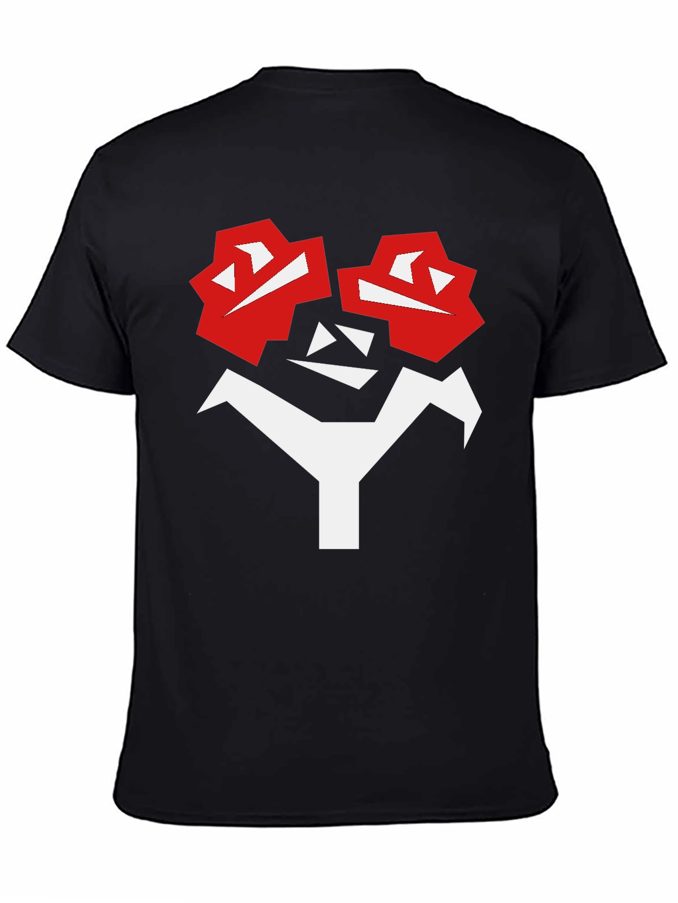 Abstract Face Graphic T-Shirt - Bold Black Tee