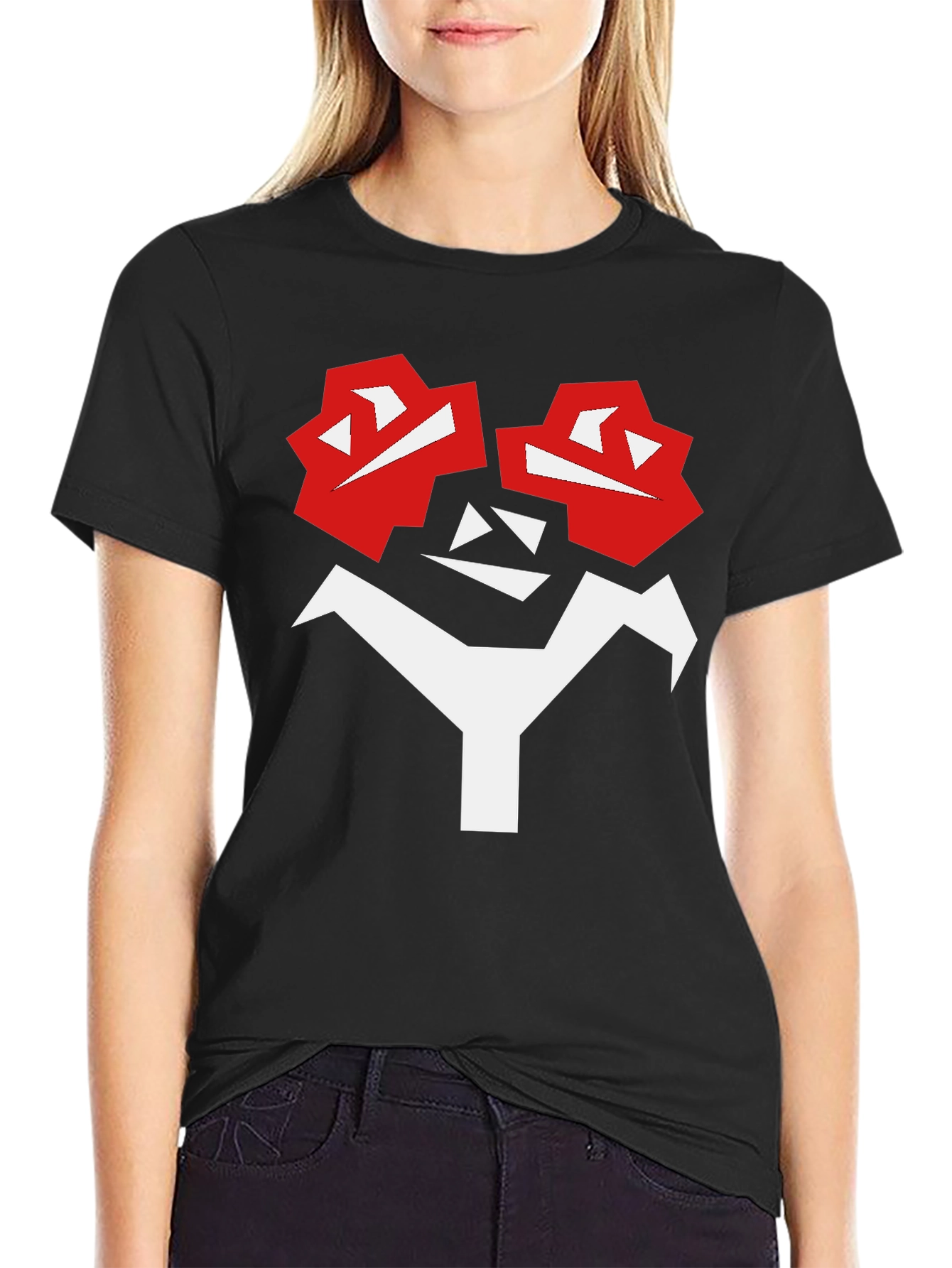 Abstract Face Graphic T-Shirt - Bold Black Tee