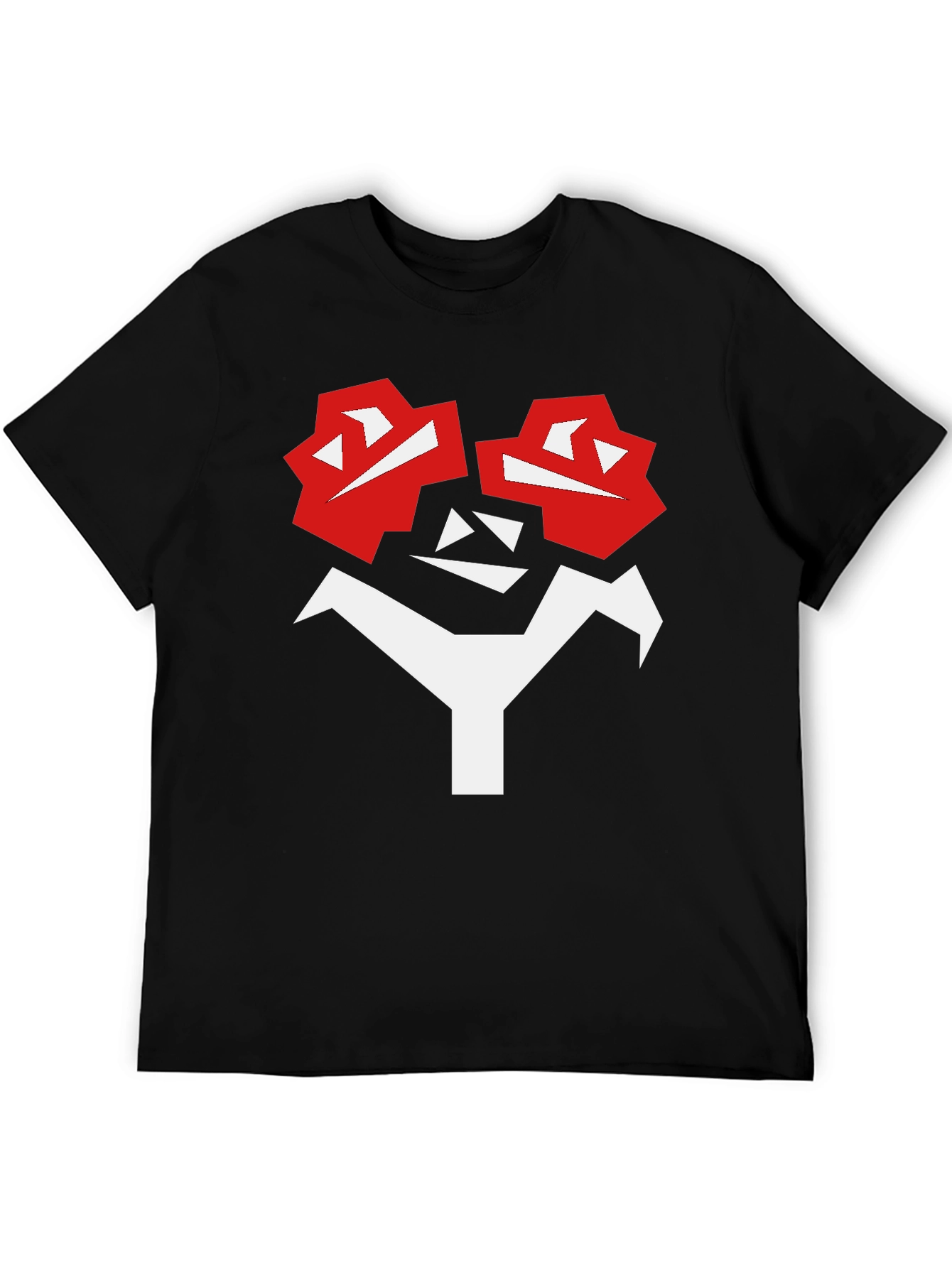 Abstract Face Graphic T-Shirt - Bold Black Tee