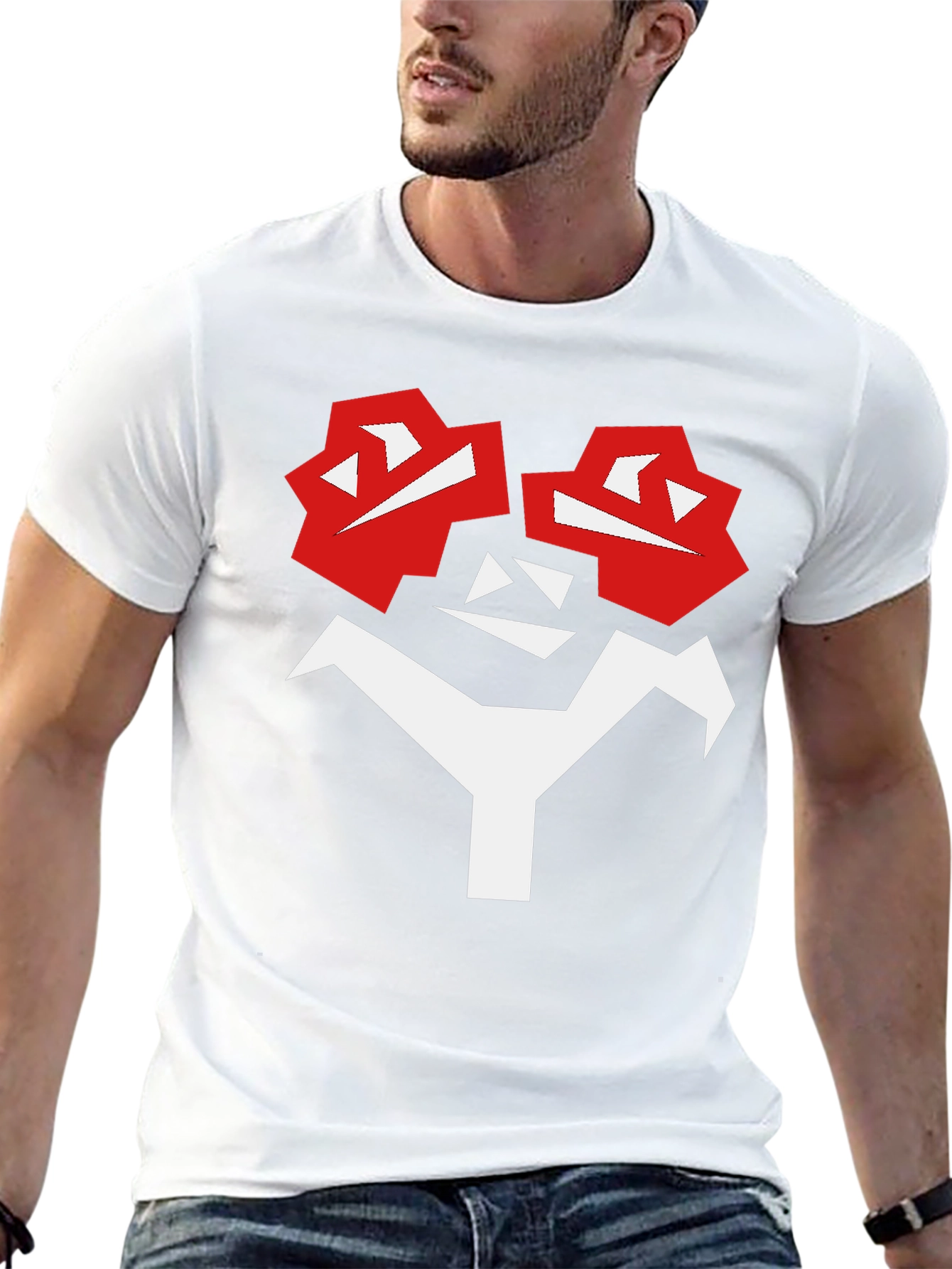 Abstract Face Graphic T-Shirt - Bold Black Tee