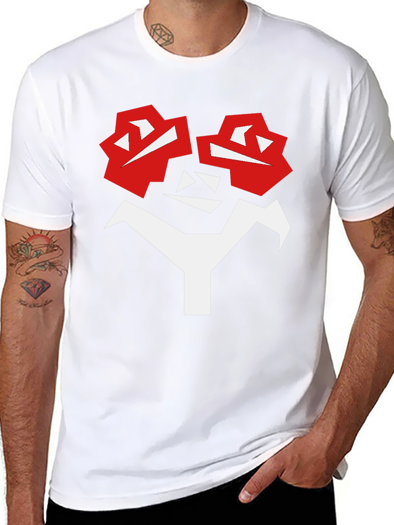 Abstract Face Graphic T-Shirt - Bold Black Tee