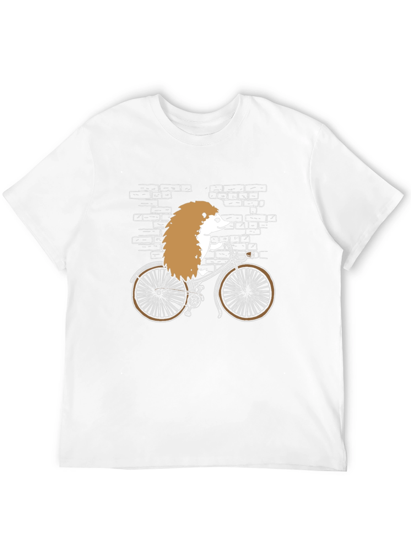 Hedgehog on Bike Graphic T-Shirt - Black