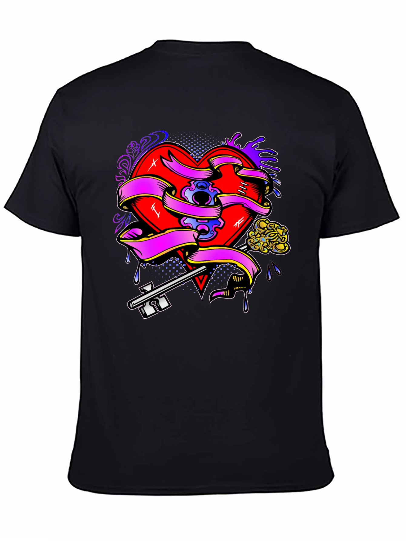 Heart Key Tattoo Graphic Tee