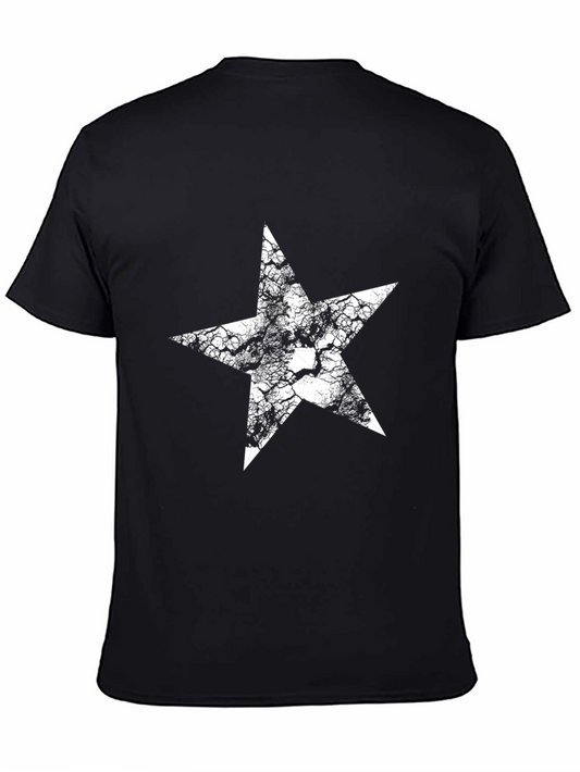 Star Graphic Tee - Black Cotton T-Shirt