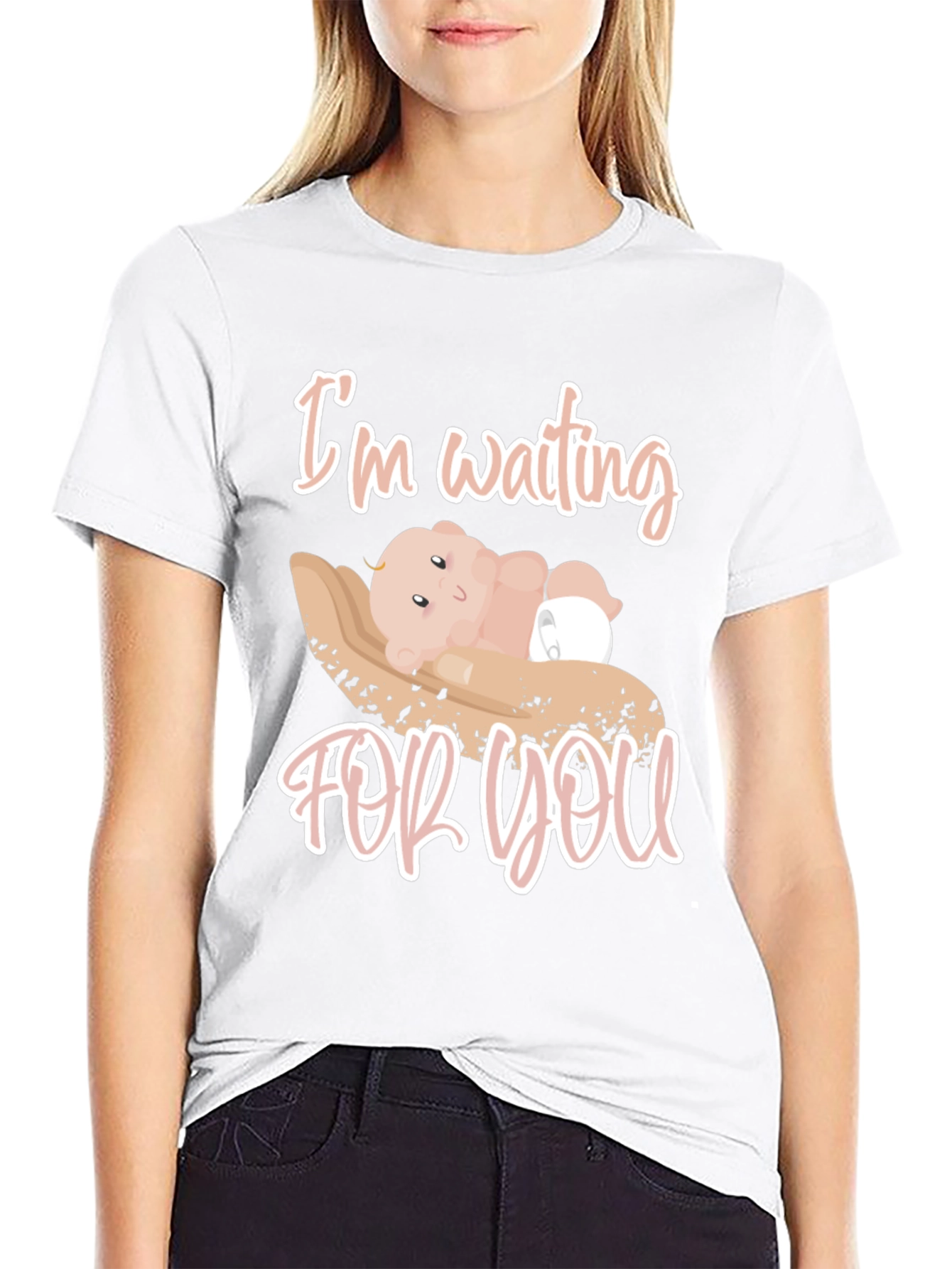 Cute Im Waiting For You Baby Graphic Tee