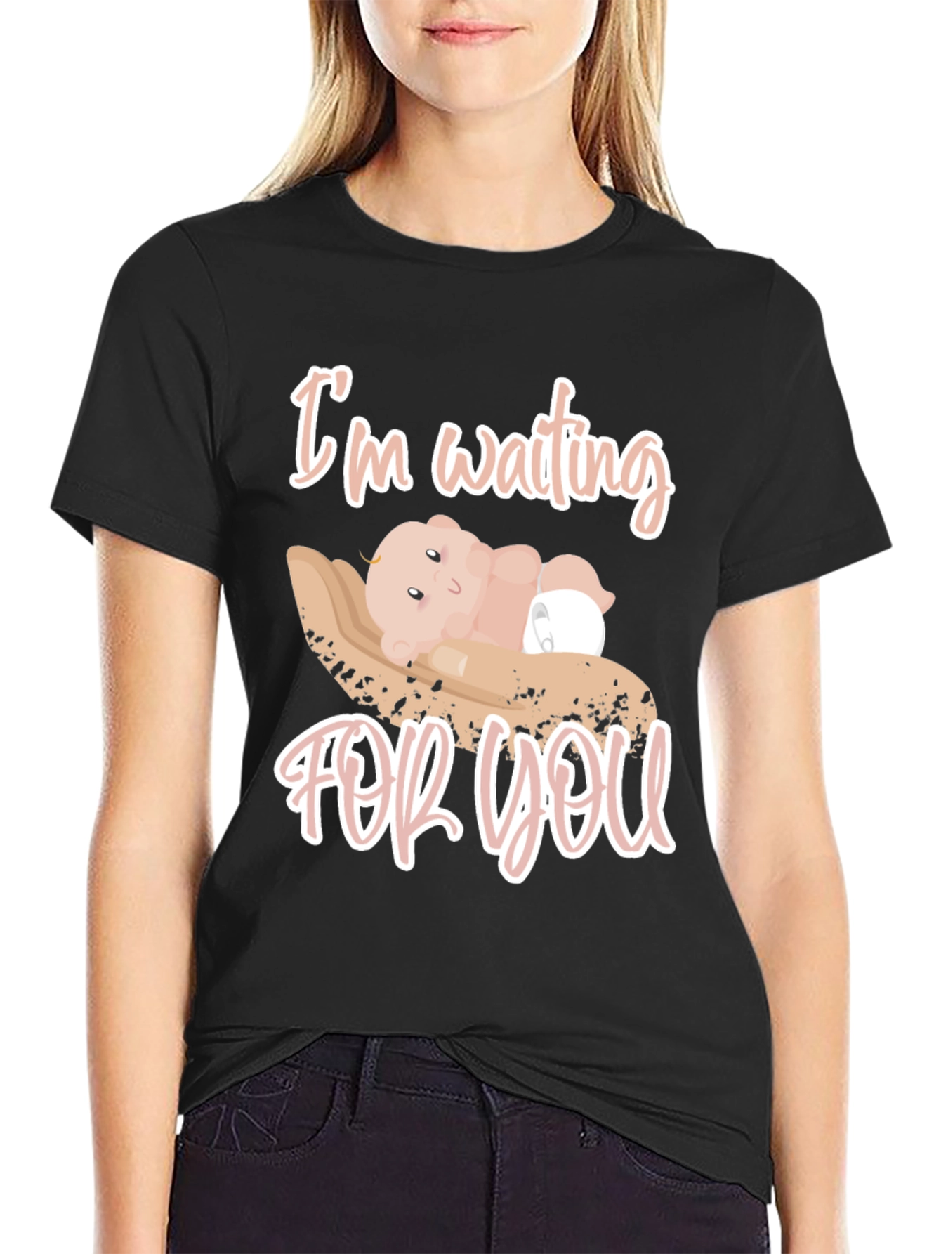 Cute Im Waiting For You Baby Graphic Tee