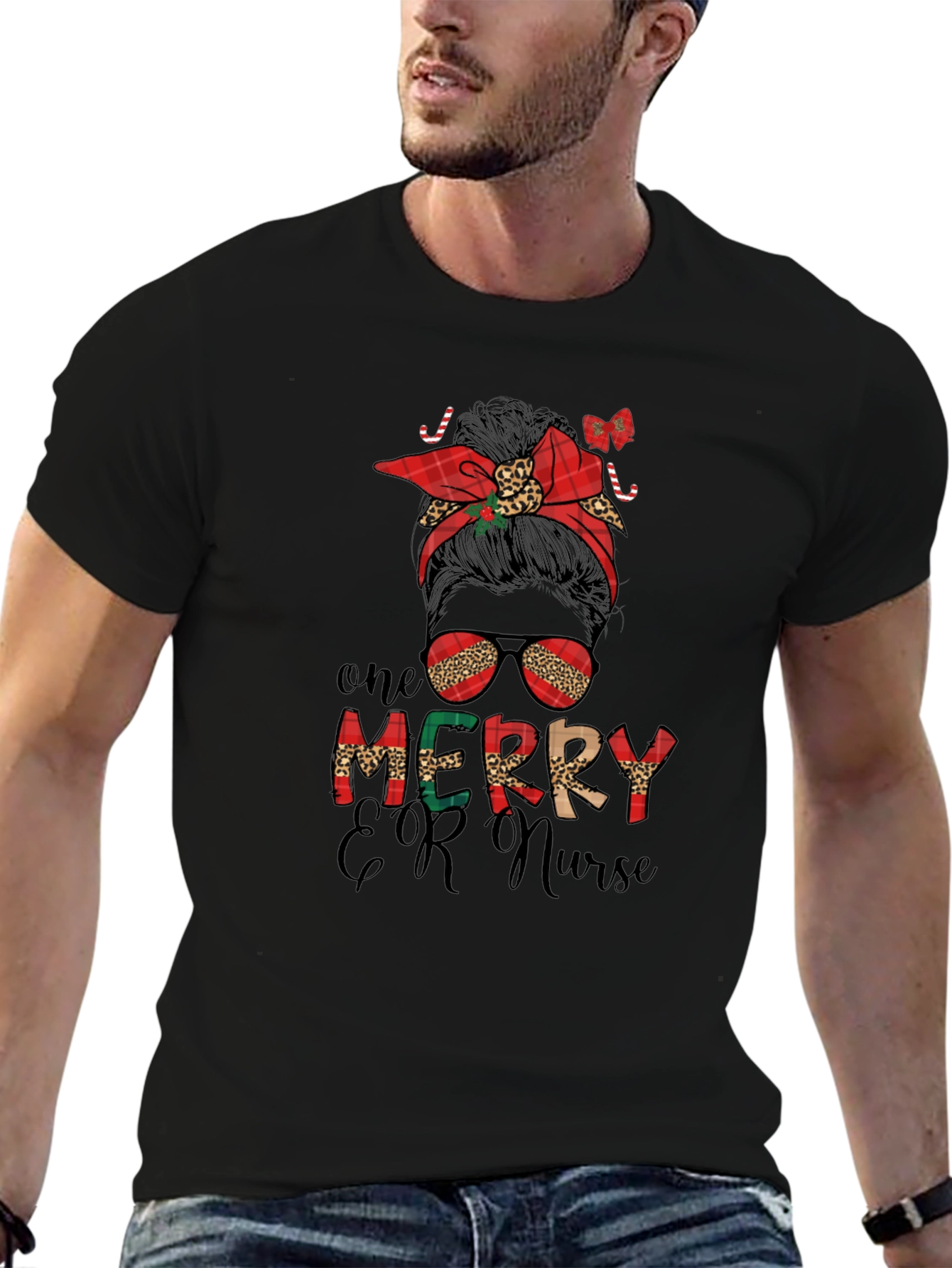 One Merry ER Nurse Christmas Graphic Tee