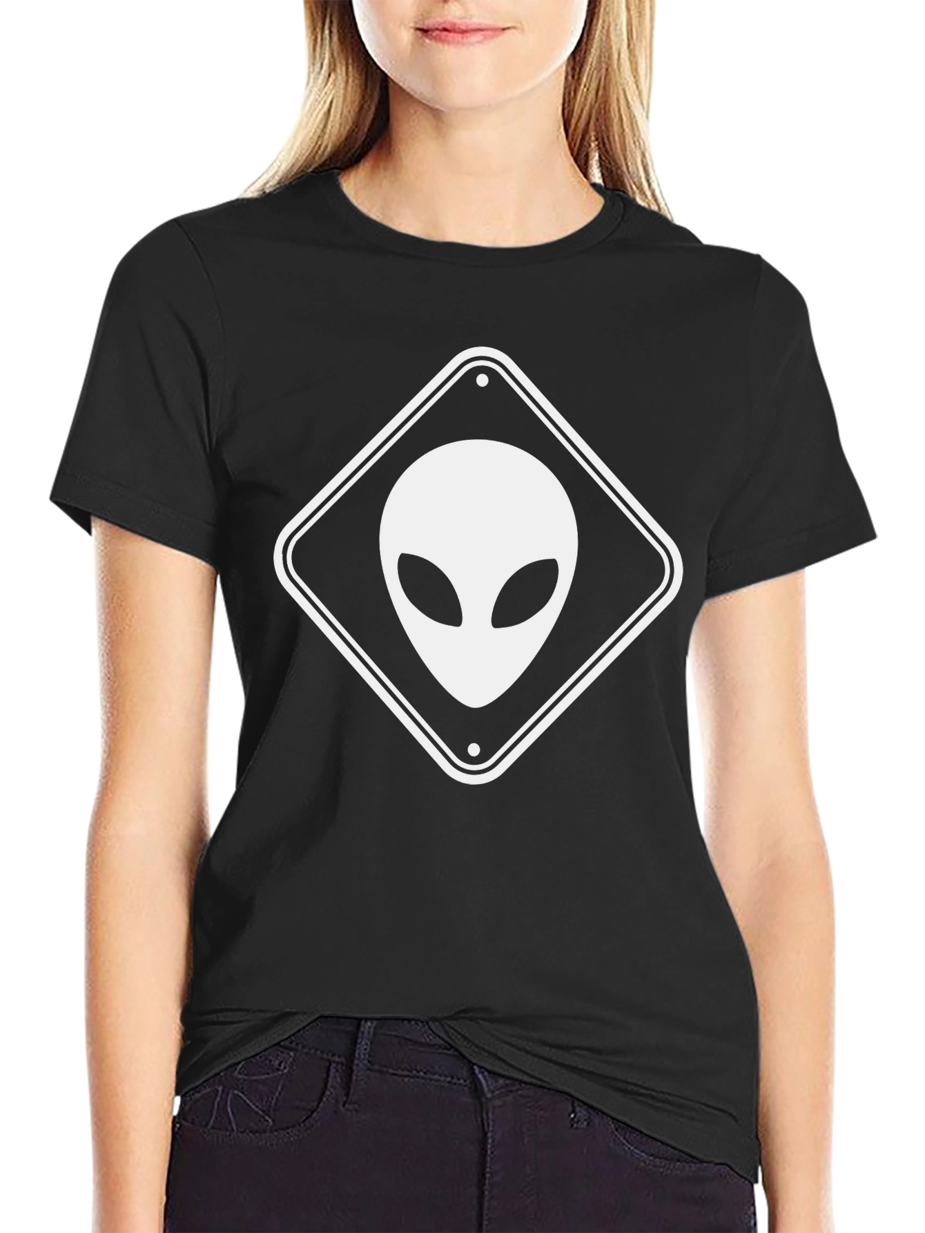 Alien Road Sign Graphic Tee