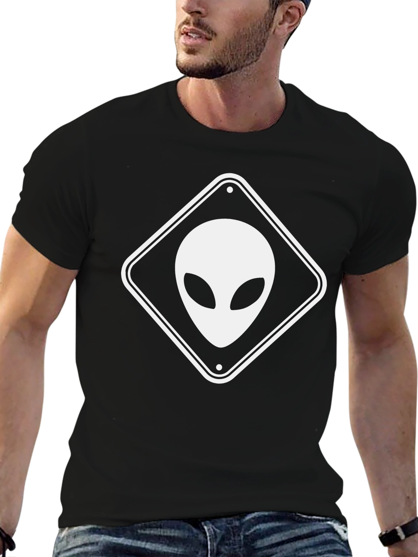 Alien Road Sign Graphic Tee