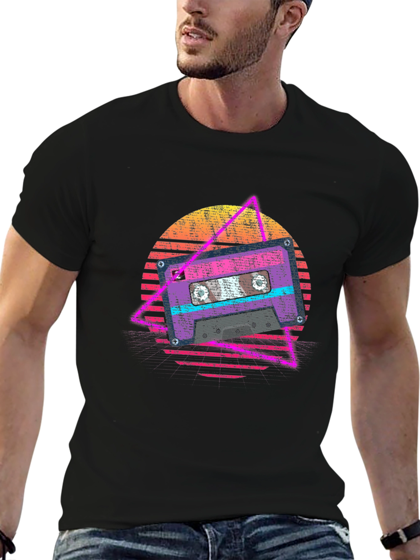 Retro Cassette Tape Graphic Tee - 80s Vibe T-Shirt