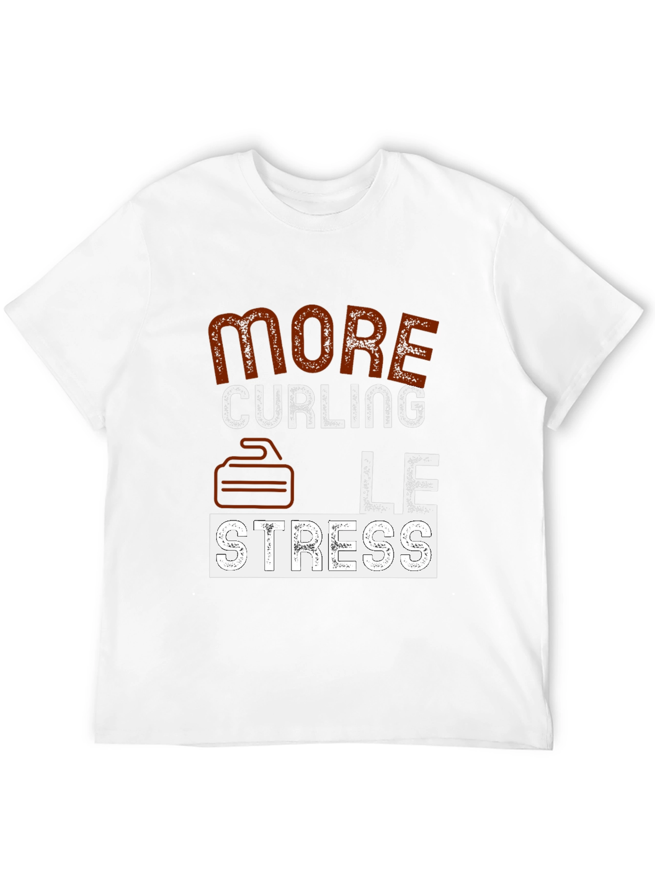 More Curling Less Stress Graphic T-Shirt