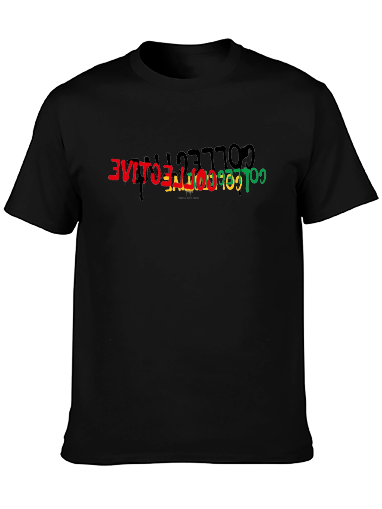 Collective T-Shirt - Black Cotton Tee with Graphic Print