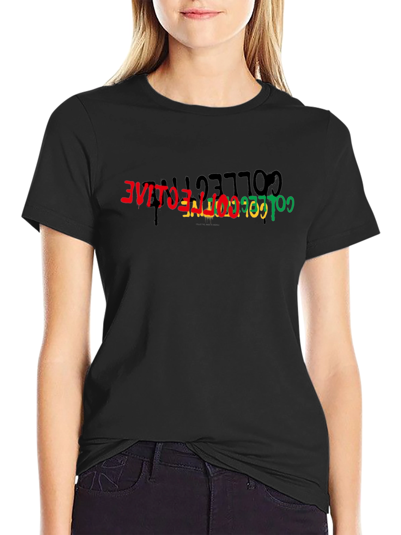 Collective T-Shirt - Black Cotton Tee with Graphic Print