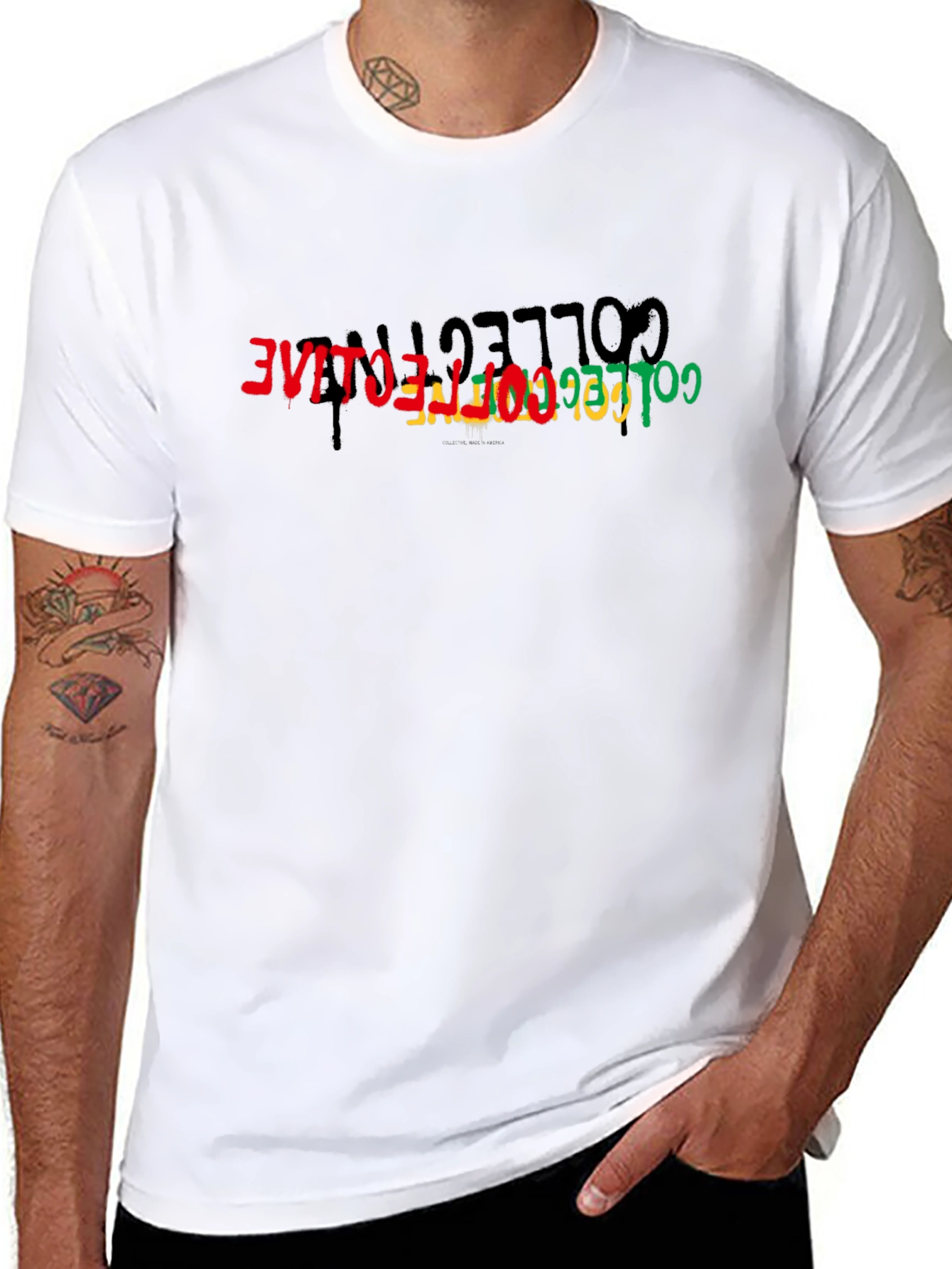 Collective T-Shirt - Black Cotton Tee with Graphic Print