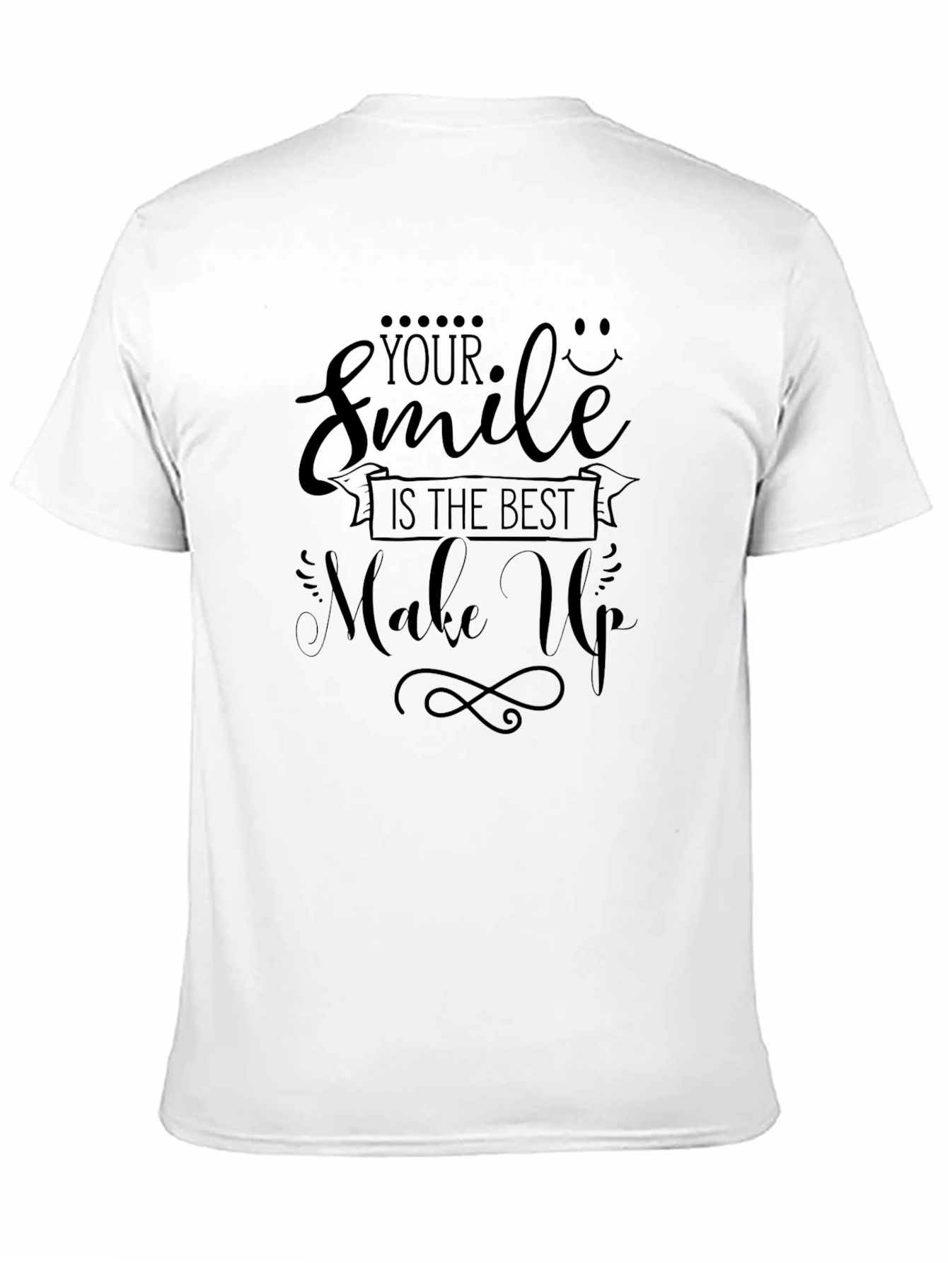 Smile Makeup Graphic T-Shirt - Stylish Crew Neck Tee