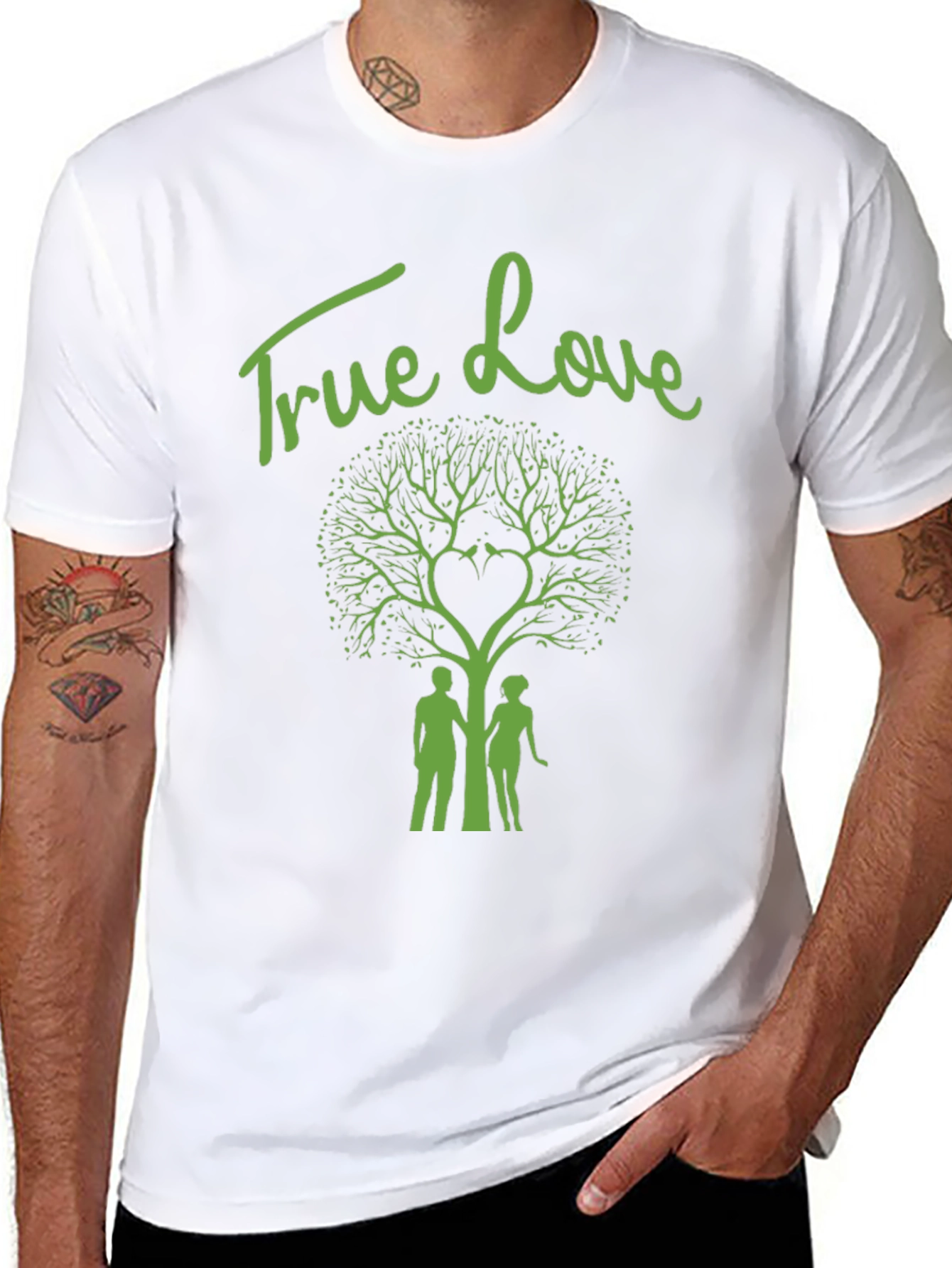 True Love Tree Graphic Tee - Stylish Black T-Shirt