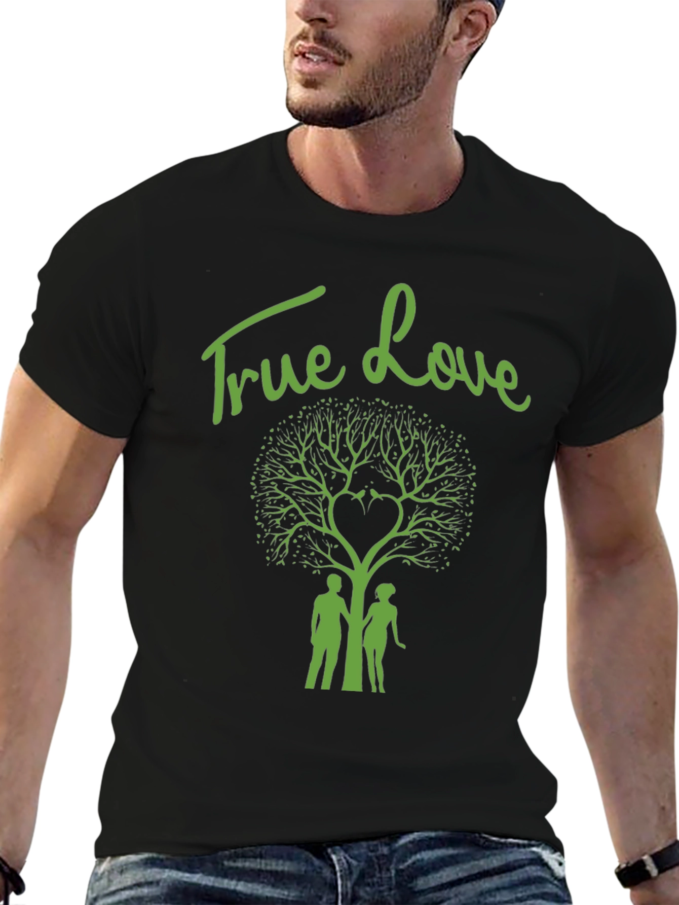 True Love Tree Graphic Tee - Stylish Black T-Shirt