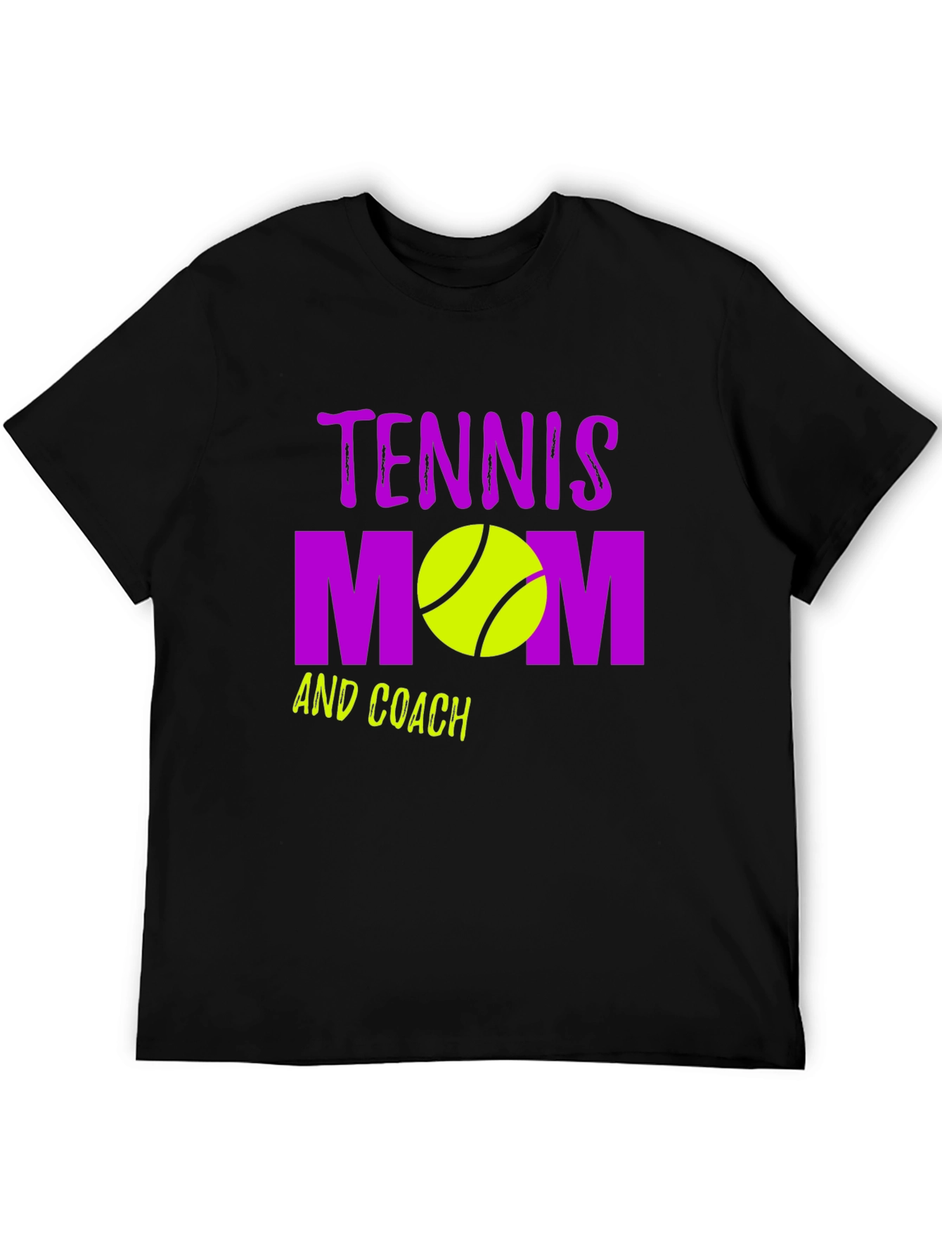 Tennis Mom and Coach Black Graphic T-Shirt