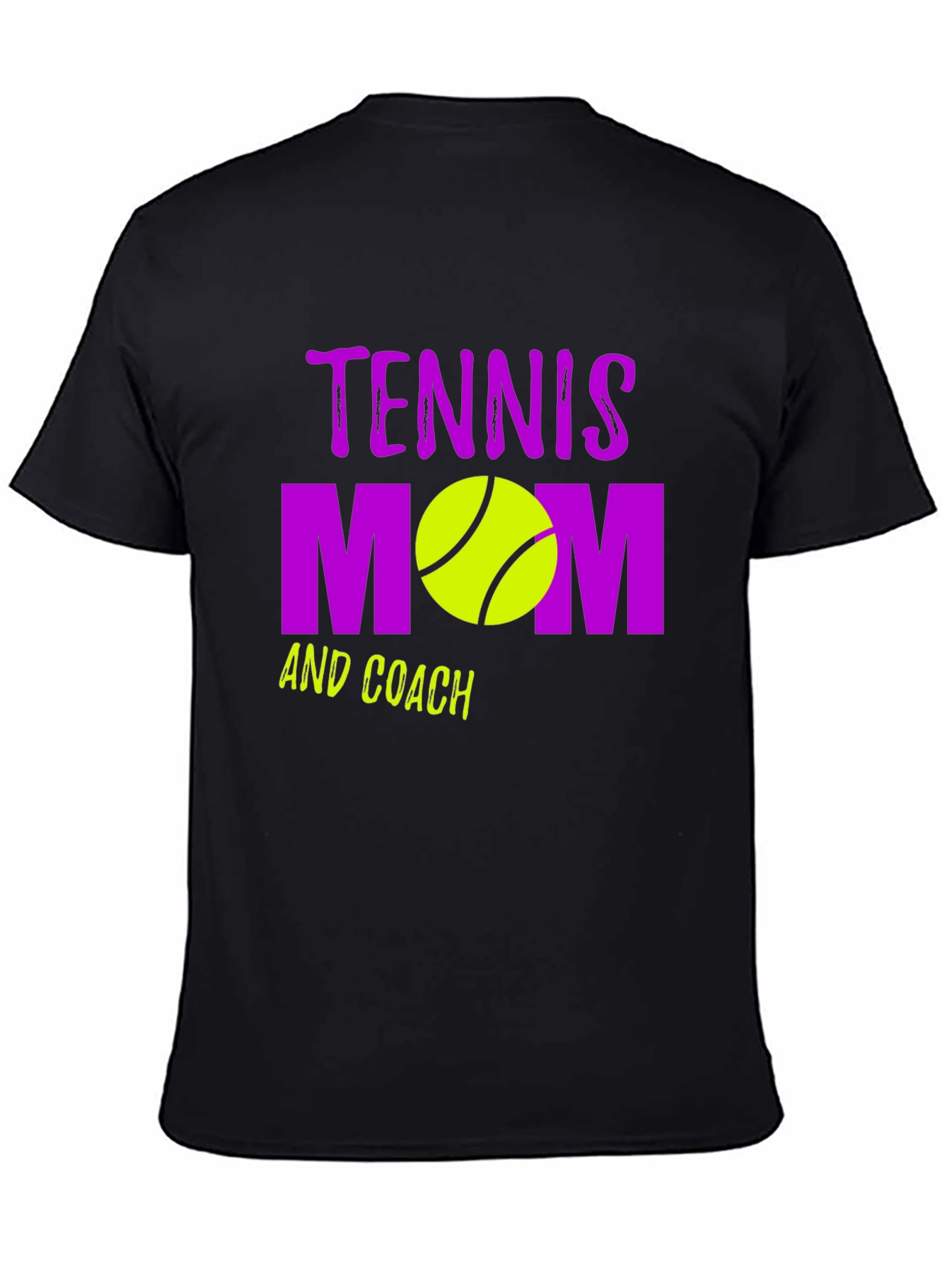Tennis Mom and Coach Black Graphic T-Shirt