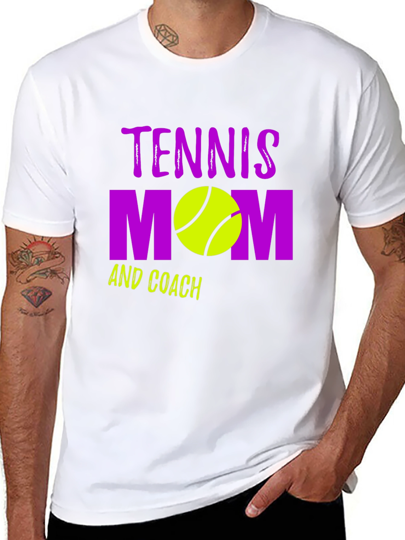 Tennis Mom and Coach Black Graphic T-Shirt