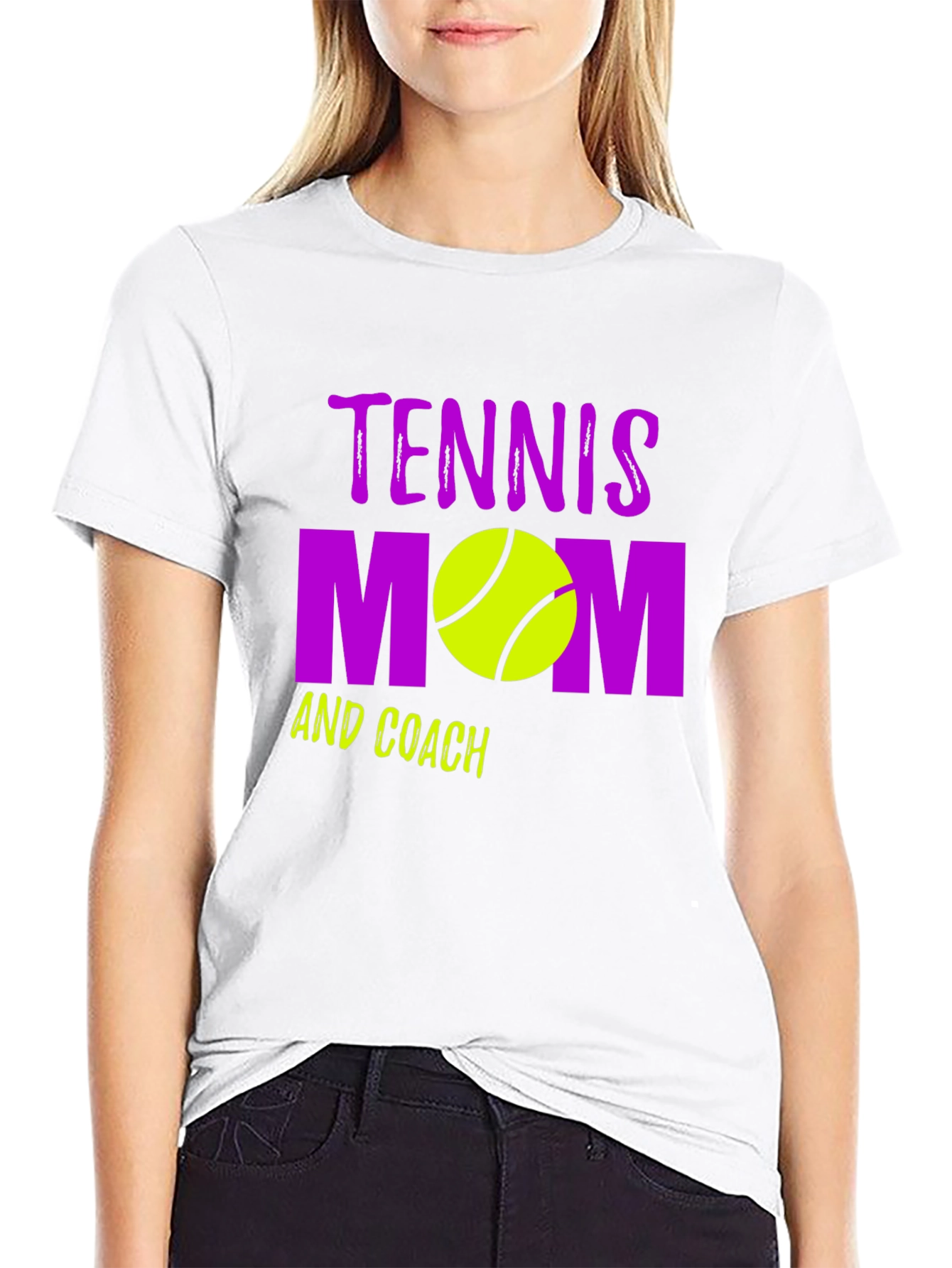 Tennis Mom and Coach Black Graphic T-Shirt