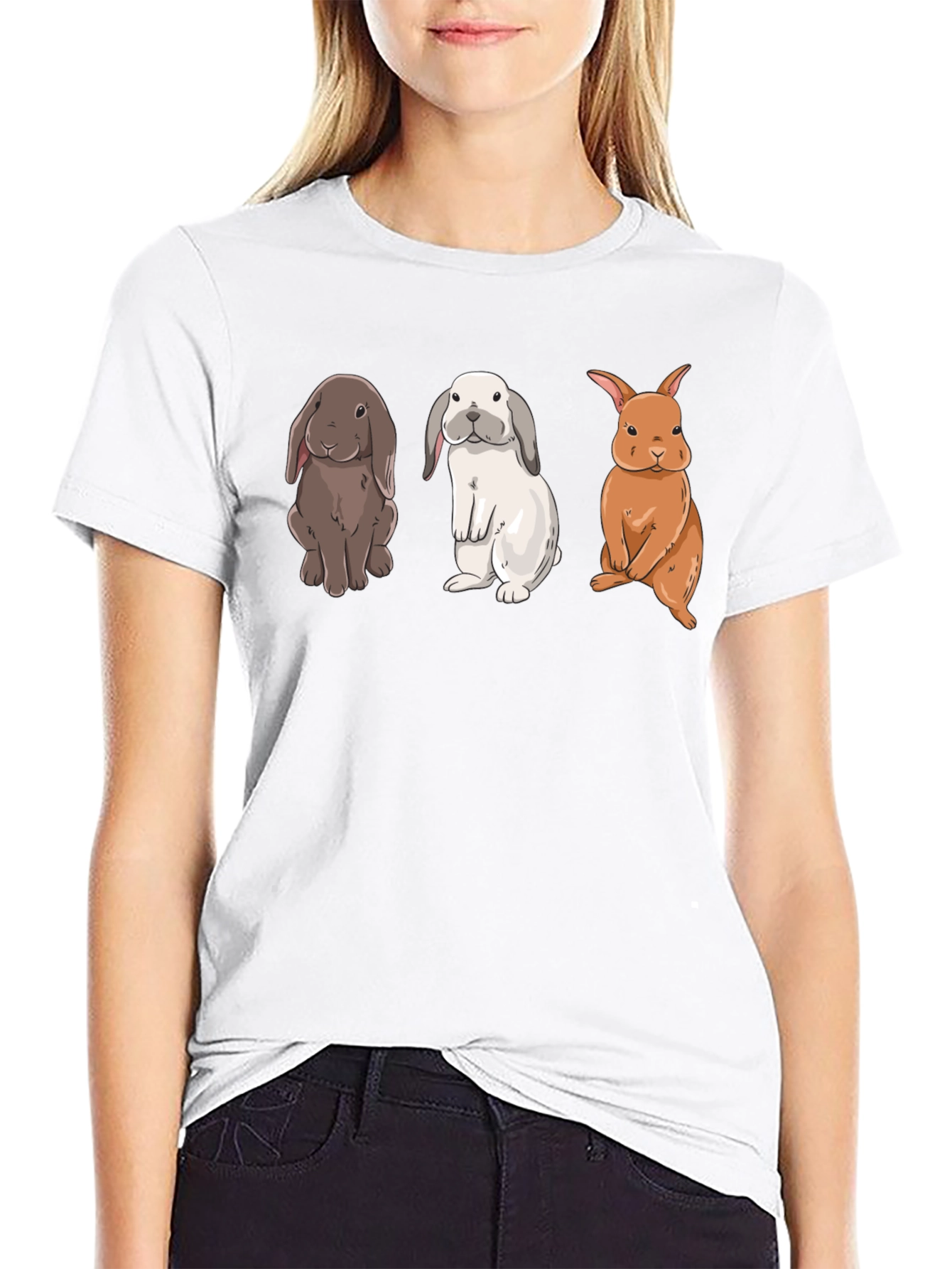 Rabbits Graphic T-Shirt Cute Bunny Tee Unisex