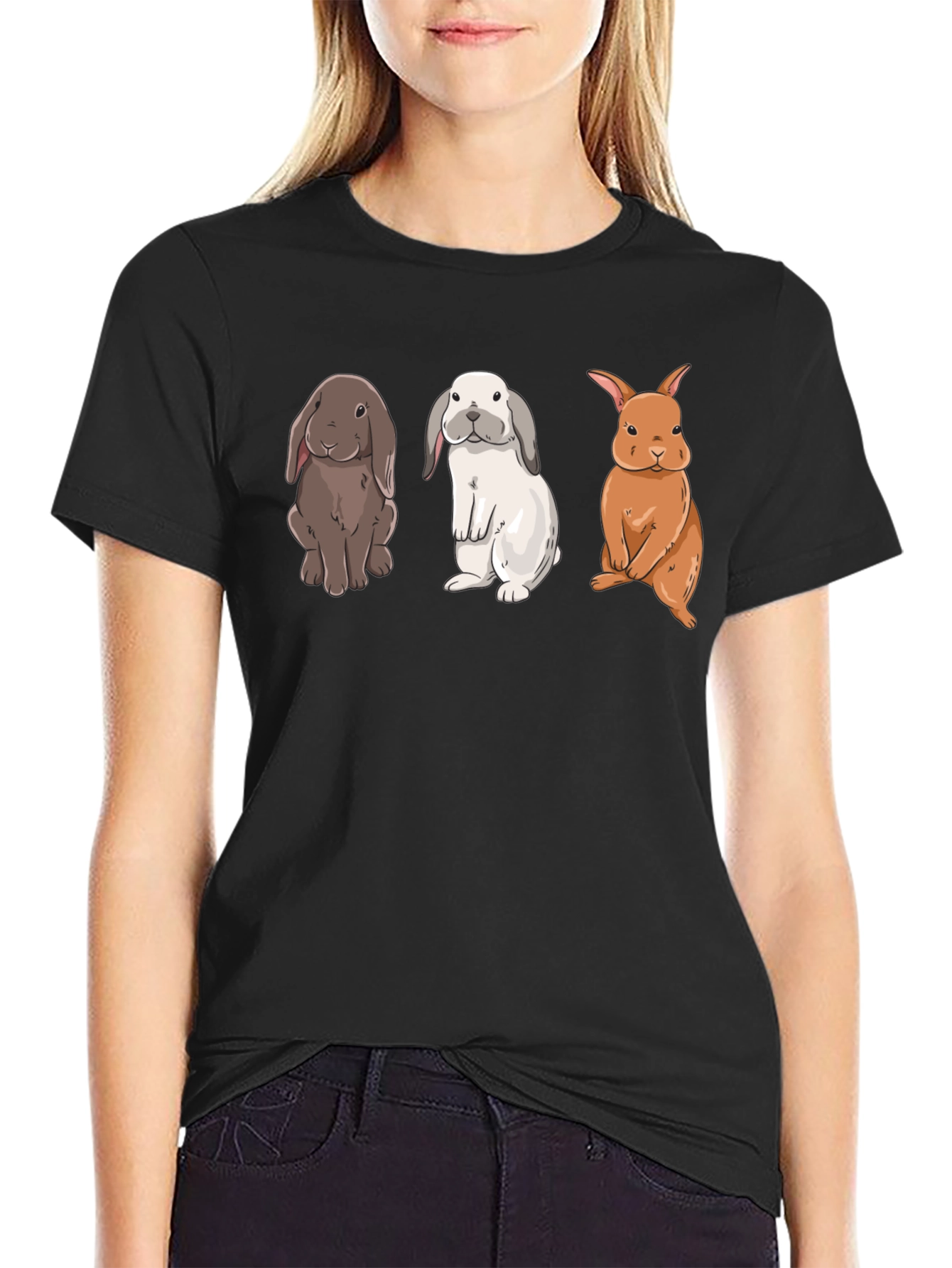 Rabbits Graphic T-Shirt Cute Bunny Tee Unisex