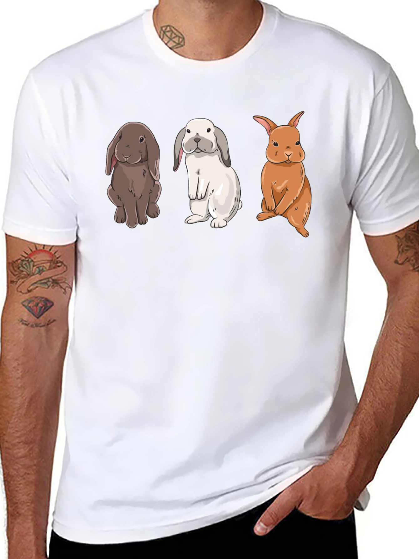 Rabbits Graphic T-Shirt Cute Bunny Tee Unisex