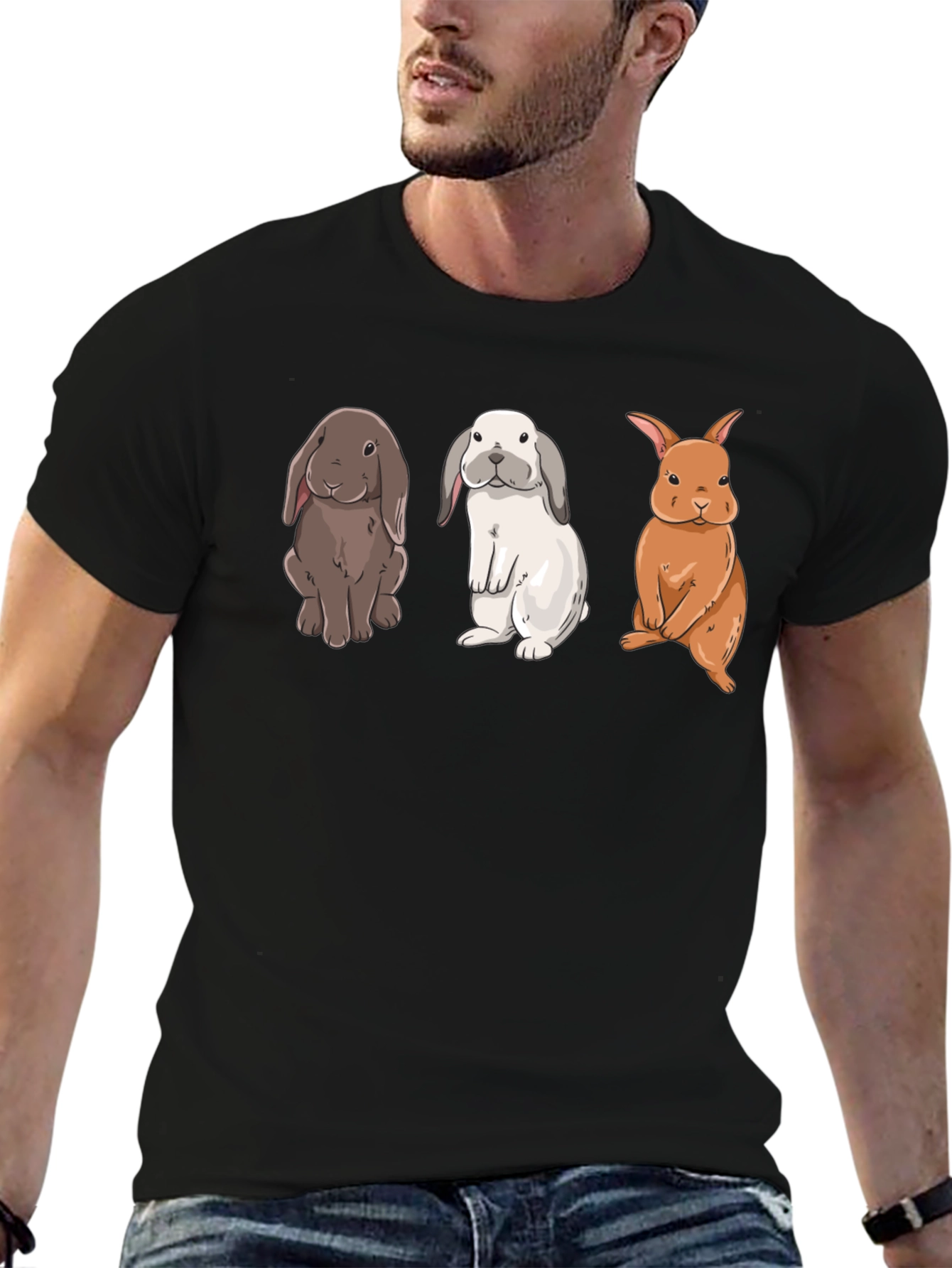 Rabbits Graphic T-Shirt Cute Bunny Tee Unisex