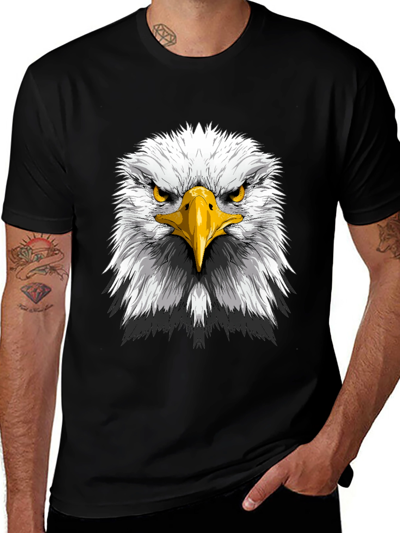 Eagle Head Graphic Tee - Patriotic Mens T-Shirt