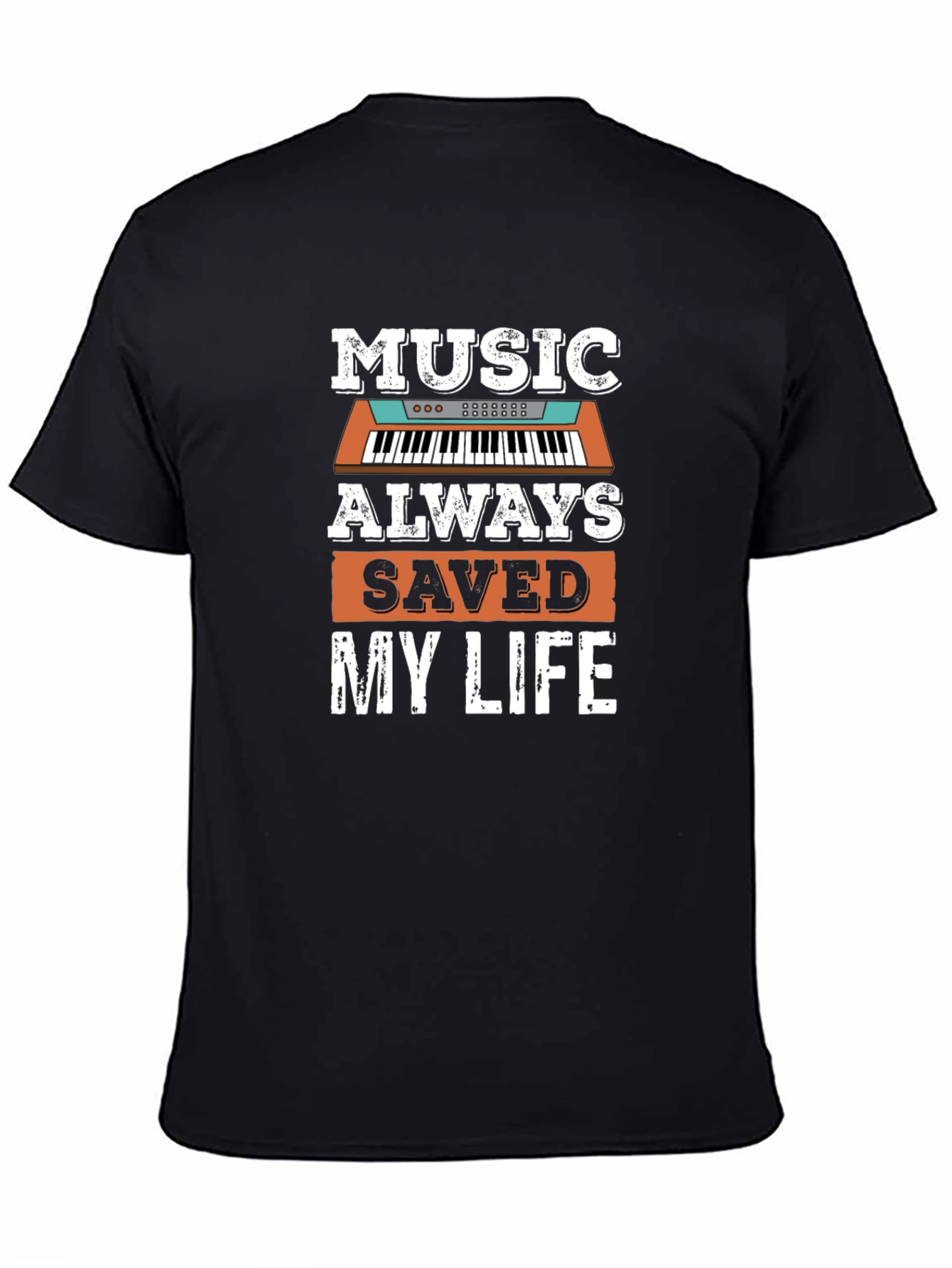 Music Saved My Life Black Graphic Tee