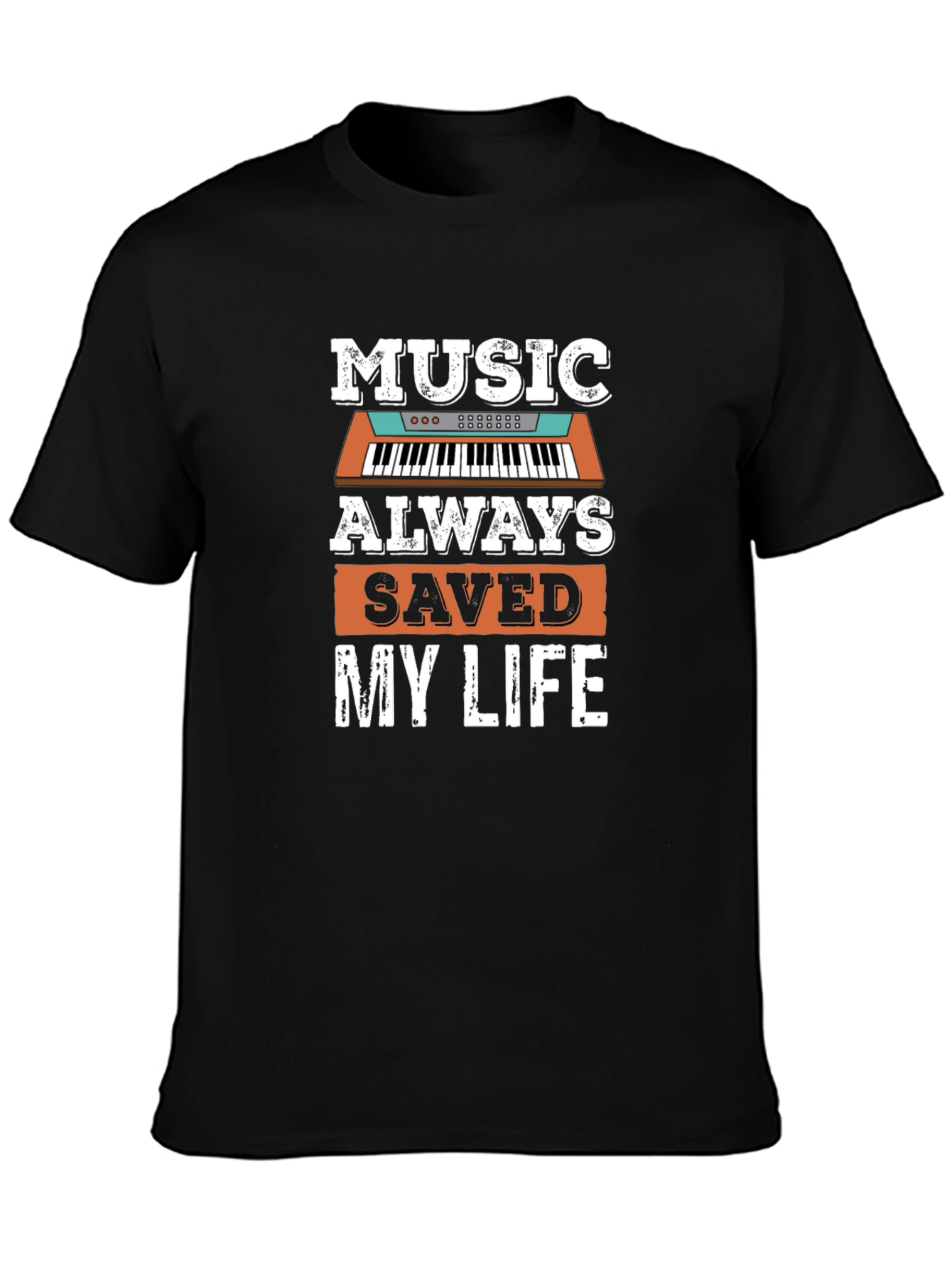 Music Saved My Life Black Graphic Tee