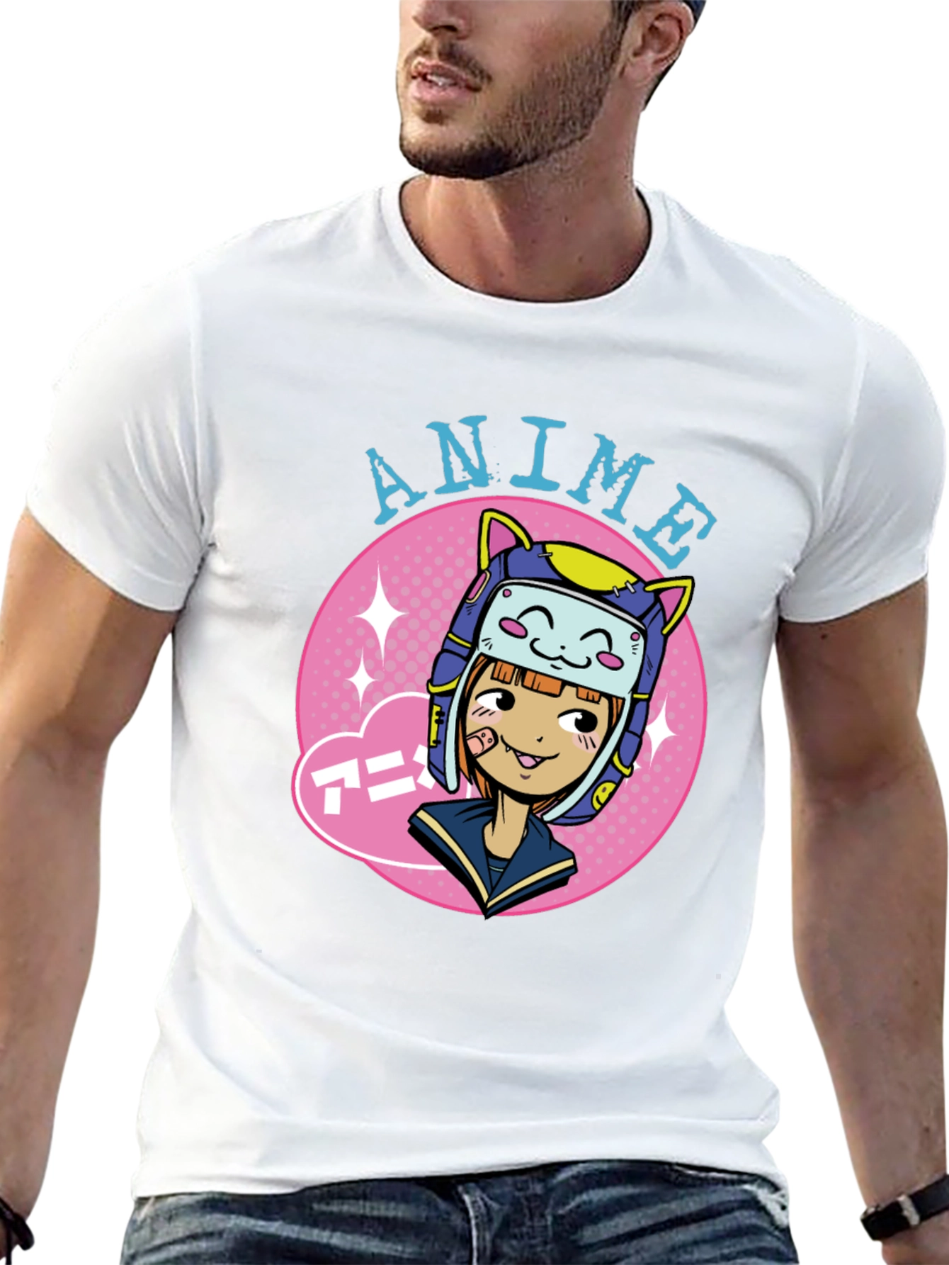Anime Girl Graphic Tee - Cool Cartoon T-Shirt
