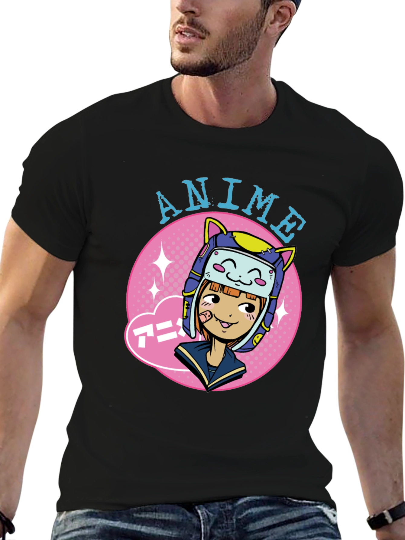 Anime Girl Graphic Tee - Cool Cartoon T-Shirt