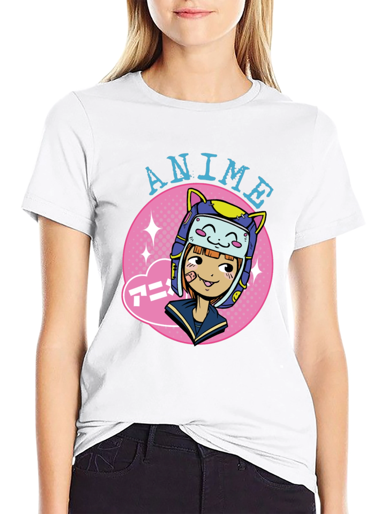 Anime Girl Graphic Tee - Cool Cartoon T-Shirt