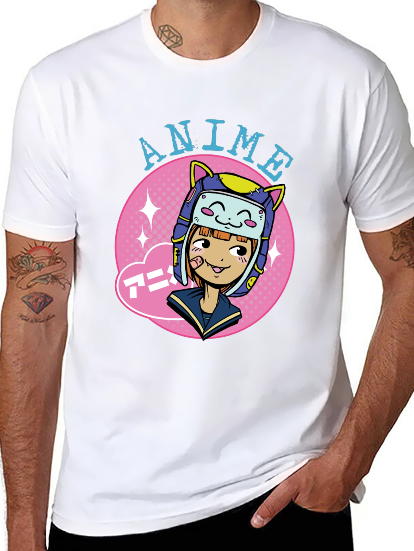 Anime Girl Graphic Tee - Cool Cartoon T-Shirt