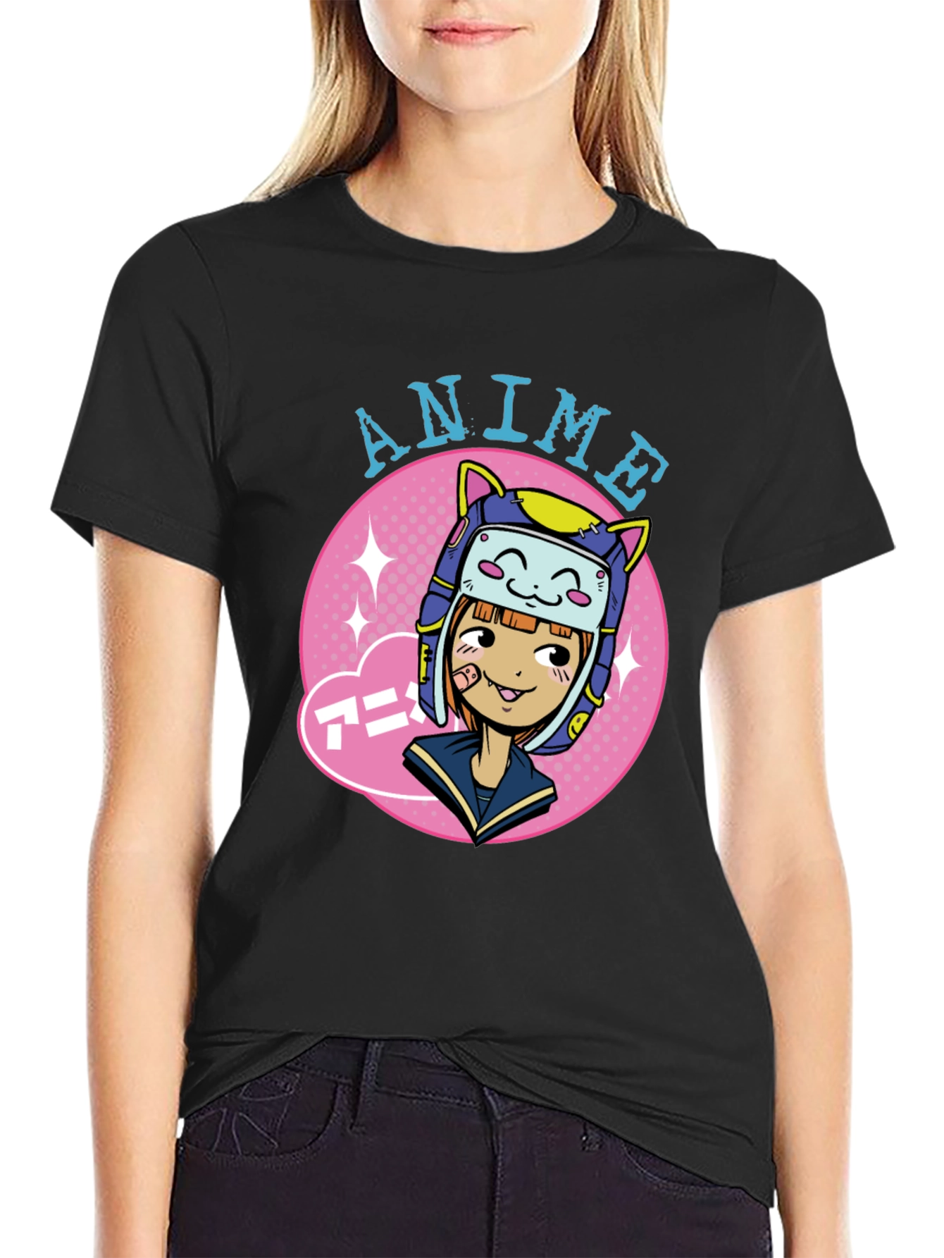 Anime Girl Graphic Tee - Cool Cartoon T-Shirt