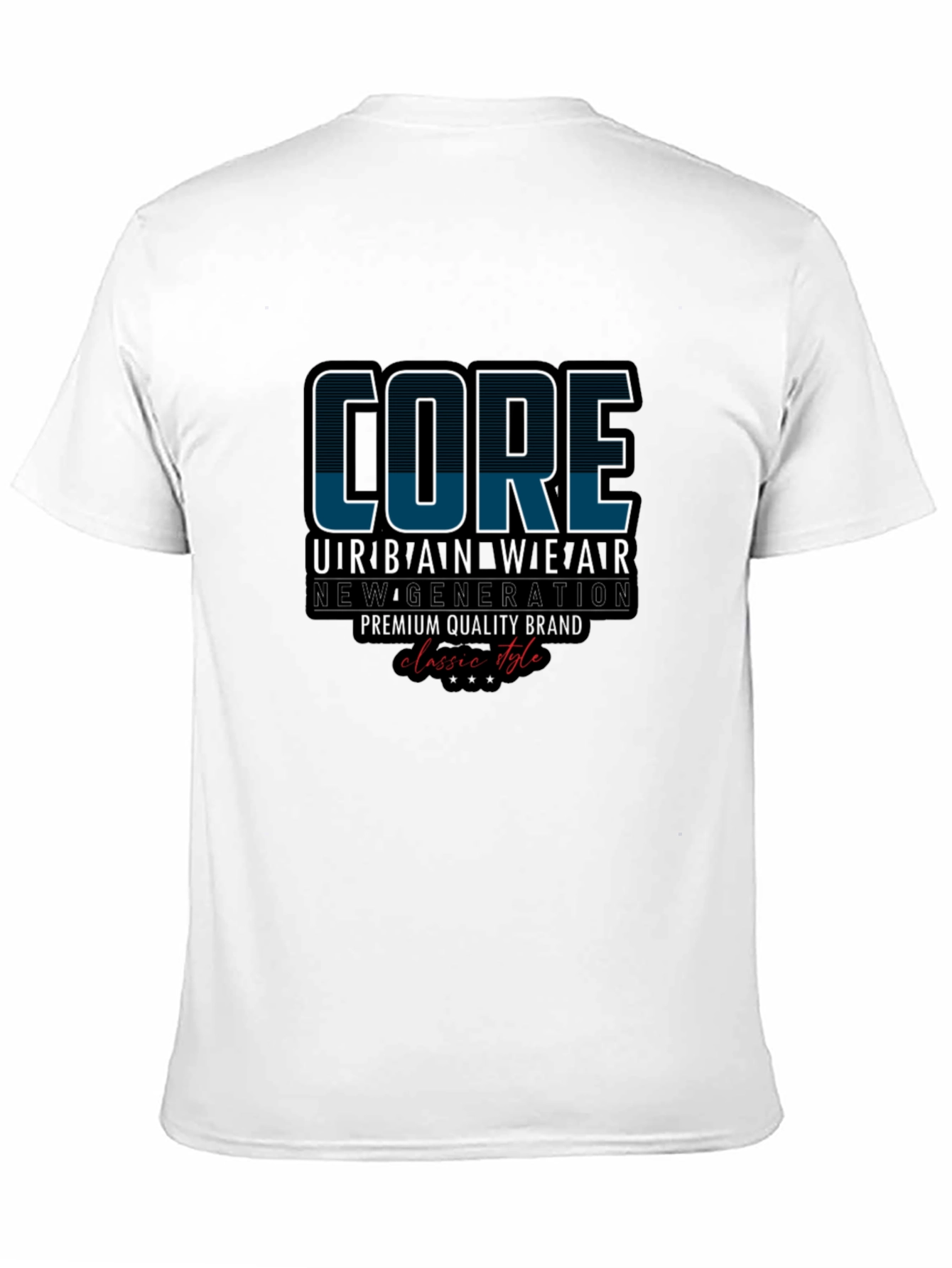Core Urban Wear Black Graphic T-Shirt