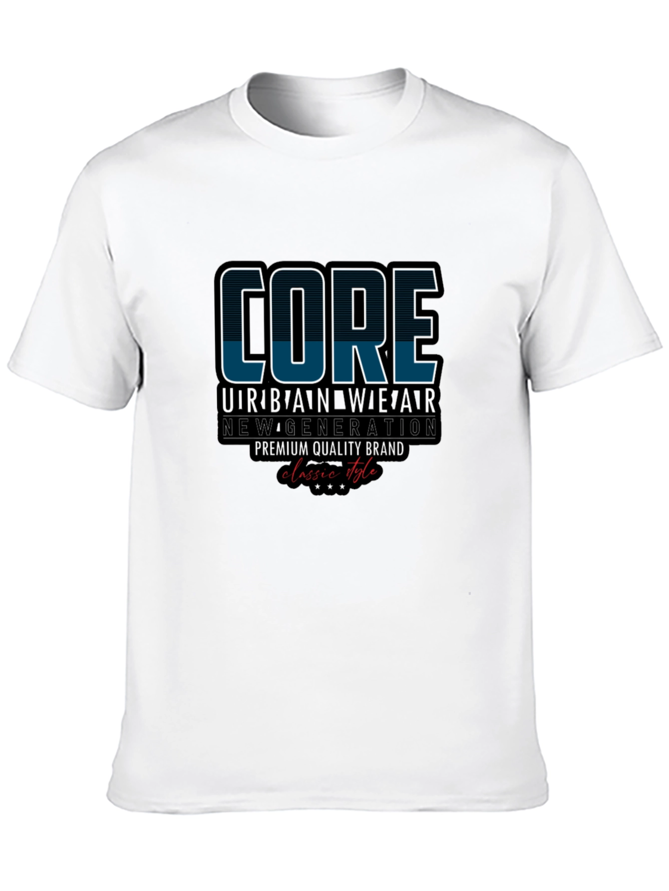 Core Urban Wear Black Graphic T-Shirt