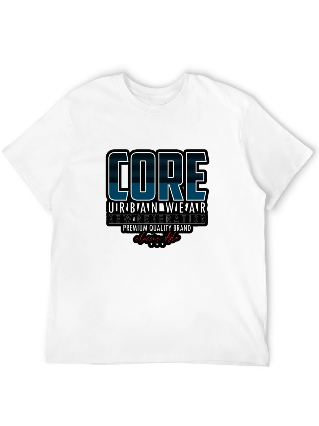 Core Urban Wear Black Graphic T-Shirt